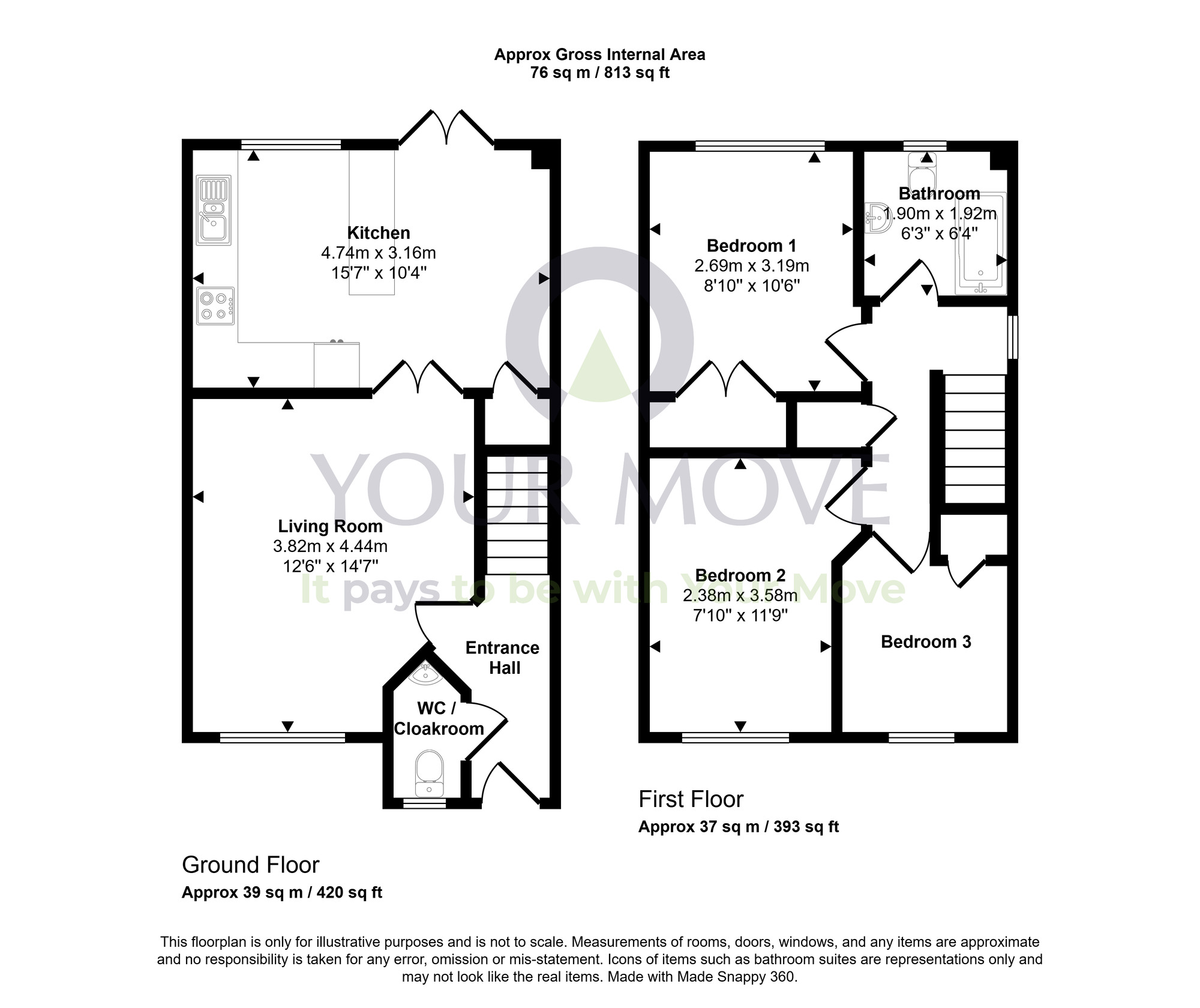 Floorplan of 3 bedroom Semi Detached House for sale, Ashmore Avenue, Blackwood, South Lanarkshire, ML11