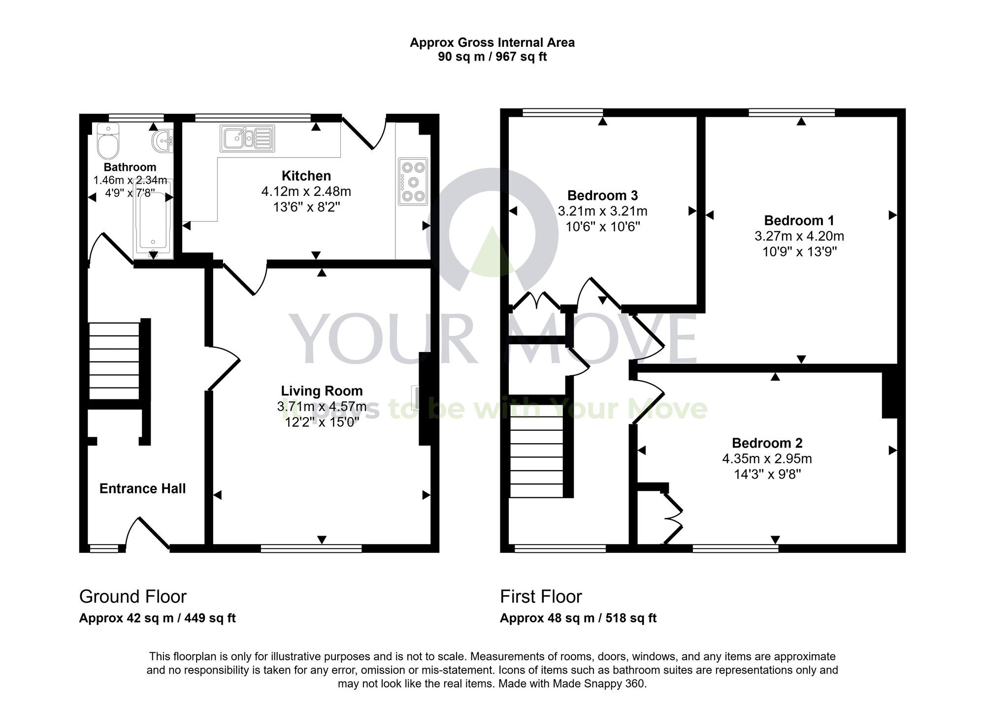 Floorplan of 3 bedroom Mid Terrace House for sale, Barnbeth Road, Glasgow, Glasgow City, G53
