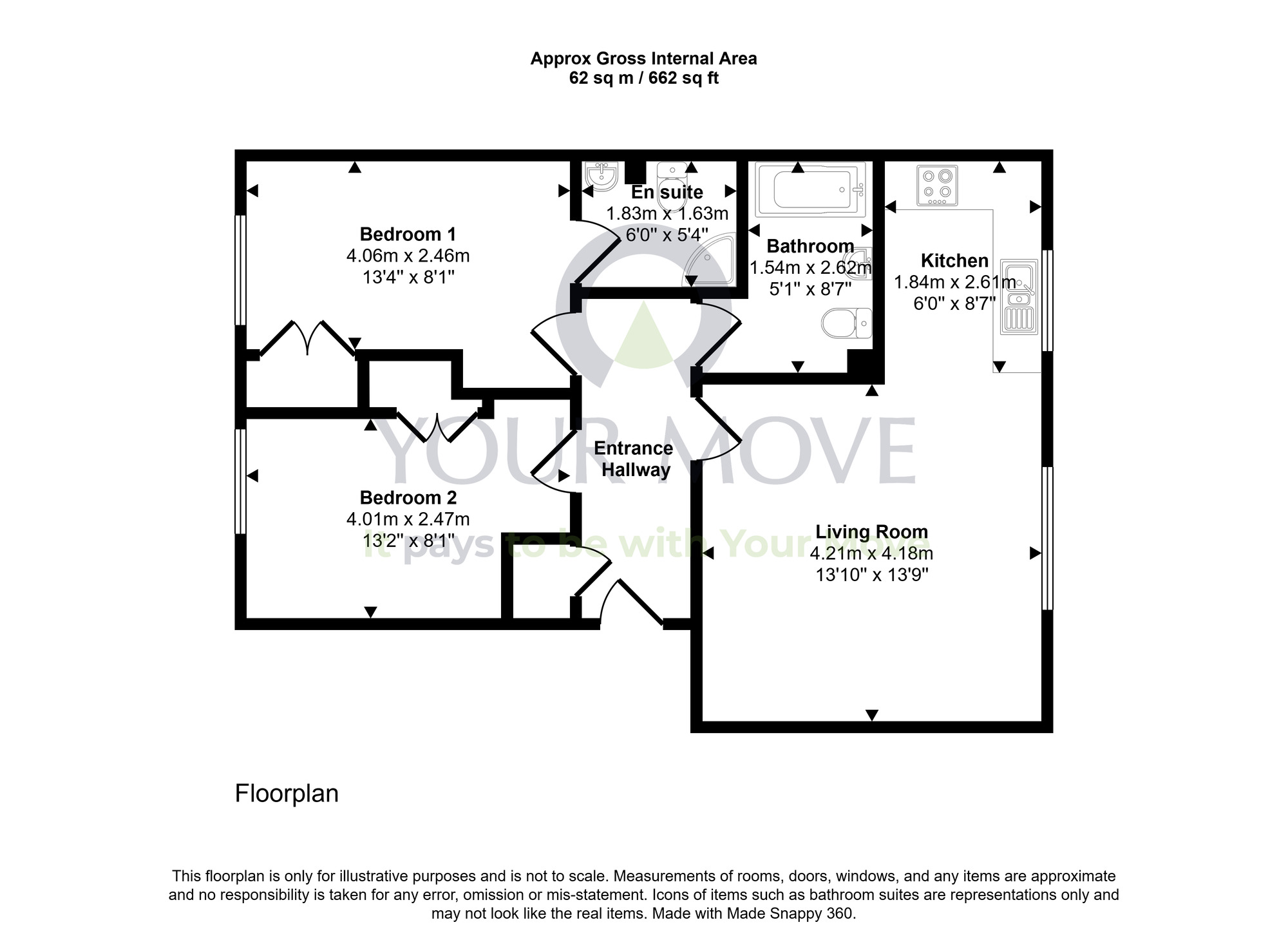 Floorplan of 2 bedroom Flat for sale, Sanderling, Lesmahagow, South Lanarkshire, ML11