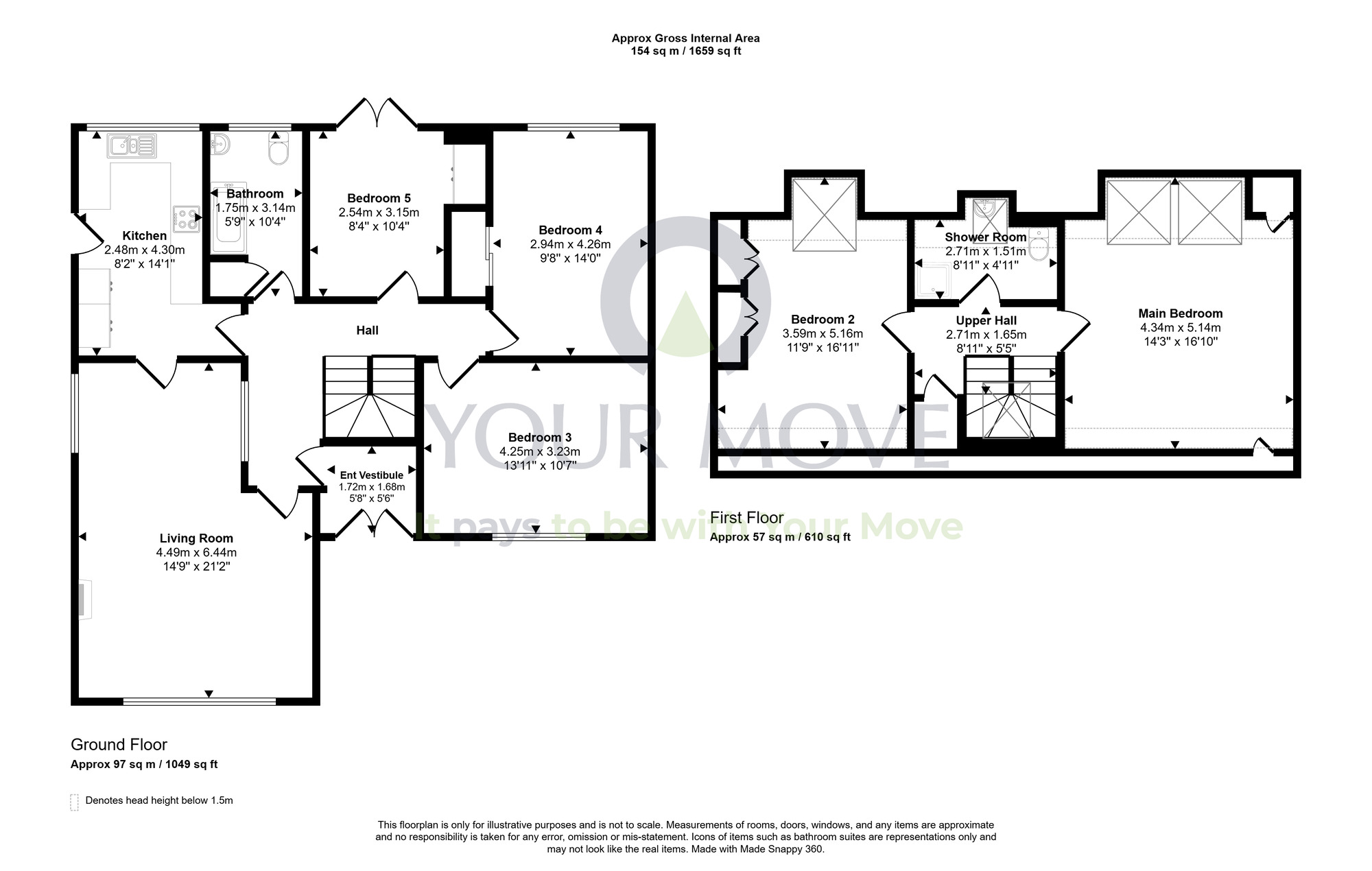Floorplan of 5 bedroom Detached House for sale, Fleming Gardens, Blackwood, South Lanarkshire, ML11