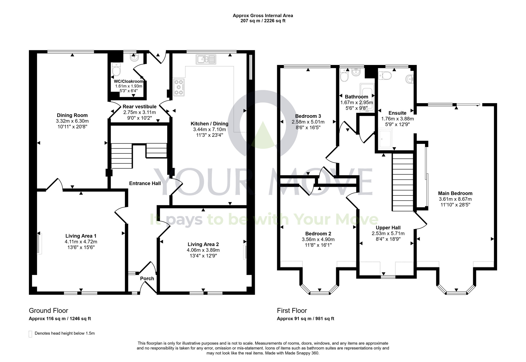 Floorplan of 3 bedroom Detached House for sale, Auchinraith Road, Blantyre, South Lanarkshire, G72