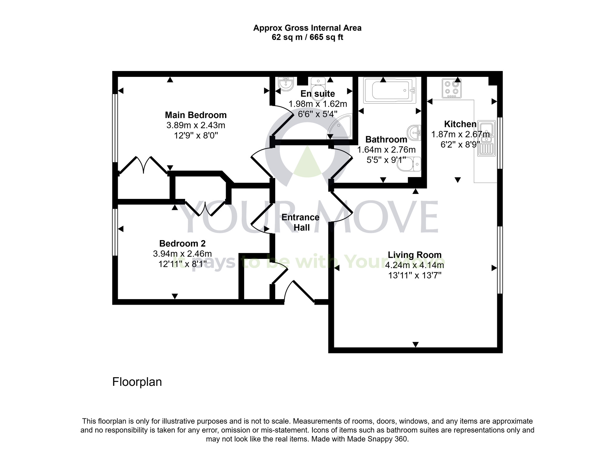 Floorplan of 2 bedroom Flat for sale, Sanderling, Lesmahagow, South Lanarkshire, ML11