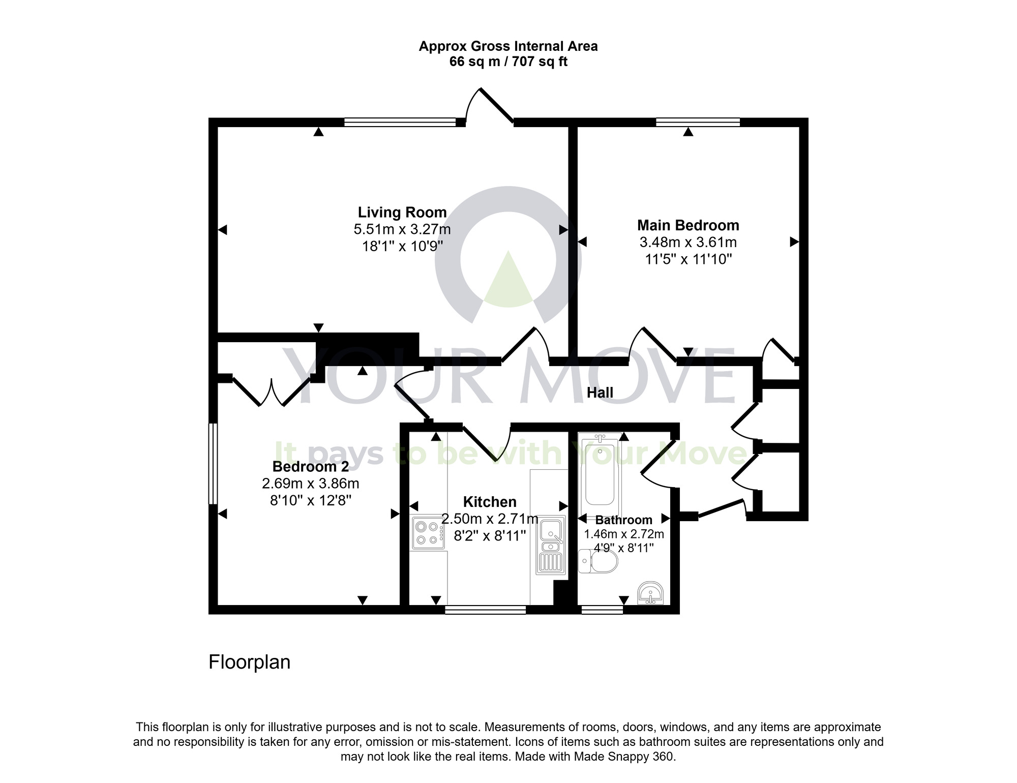 Floorplan of 2 bedroom Flat for sale, Lindores Drive, East Kilbride, South Lanarkshire, G74