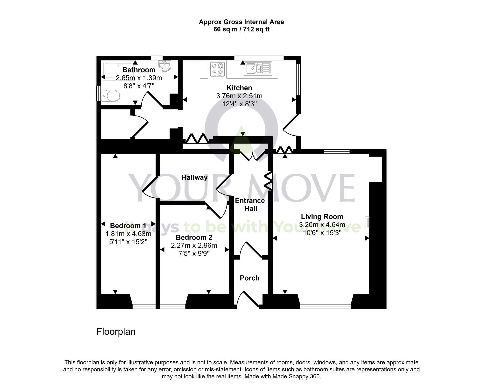 Floorplan of 2 bedroom Detached House for sale, Craig Street, Blantyre, South Lanarkshire, G72