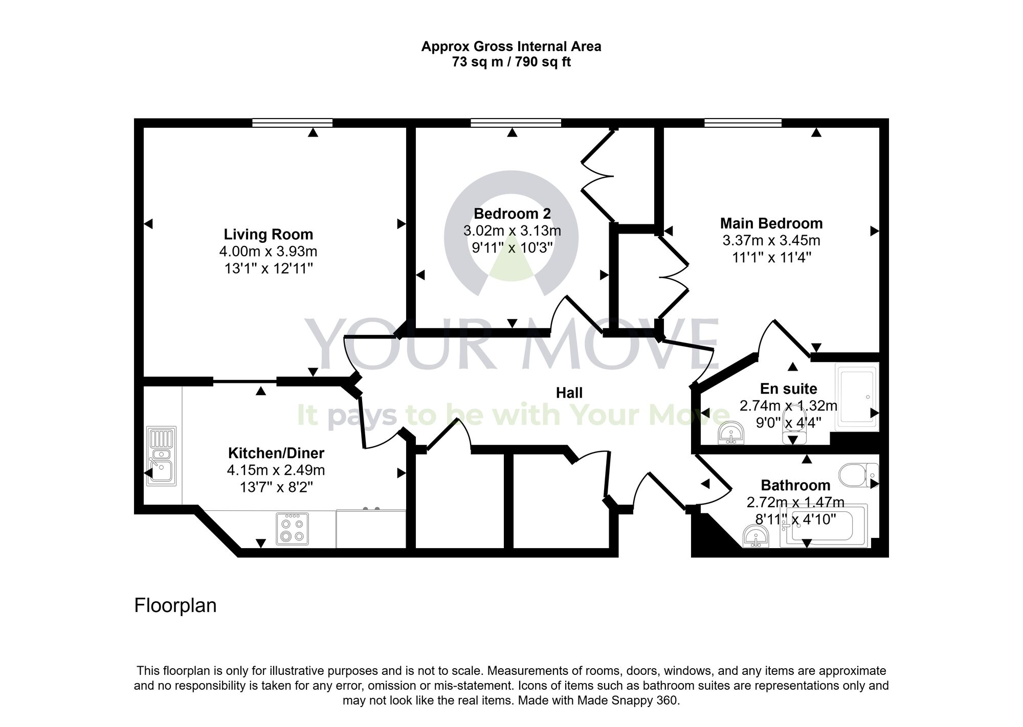 Floorplan of 2 bedroom Flat for sale, Lesmahagow, Lanark, South Lanarkshire, ML11