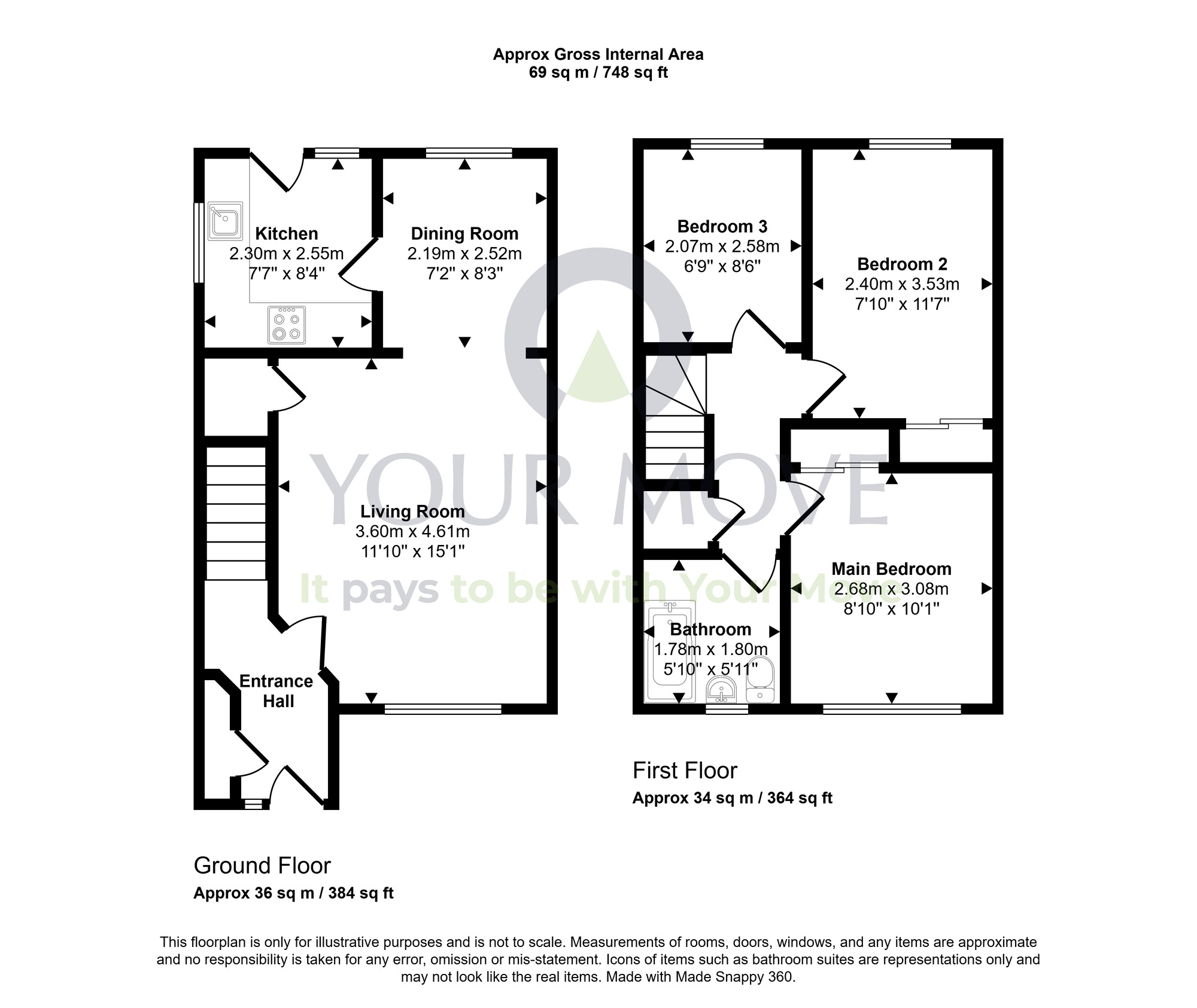 Floorplan of 3 bedroom Semi Detached House for sale, Thyme Square, Motherwell, North Lanarkshire, ML1