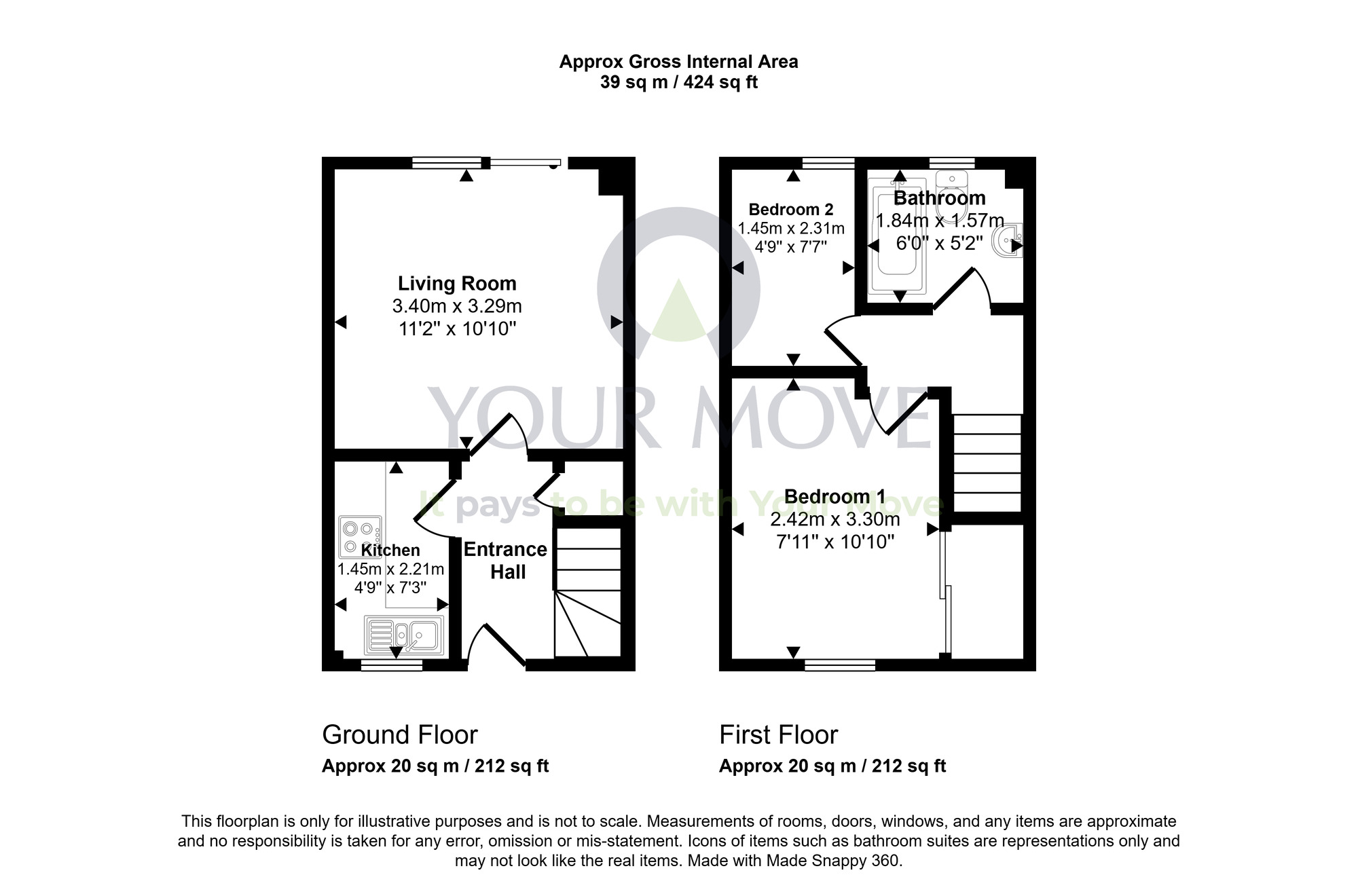 Floorplan of 2 bedroom Mid Terrace House for sale, Kingsfield, Linlithgow, West Lothian, EH49