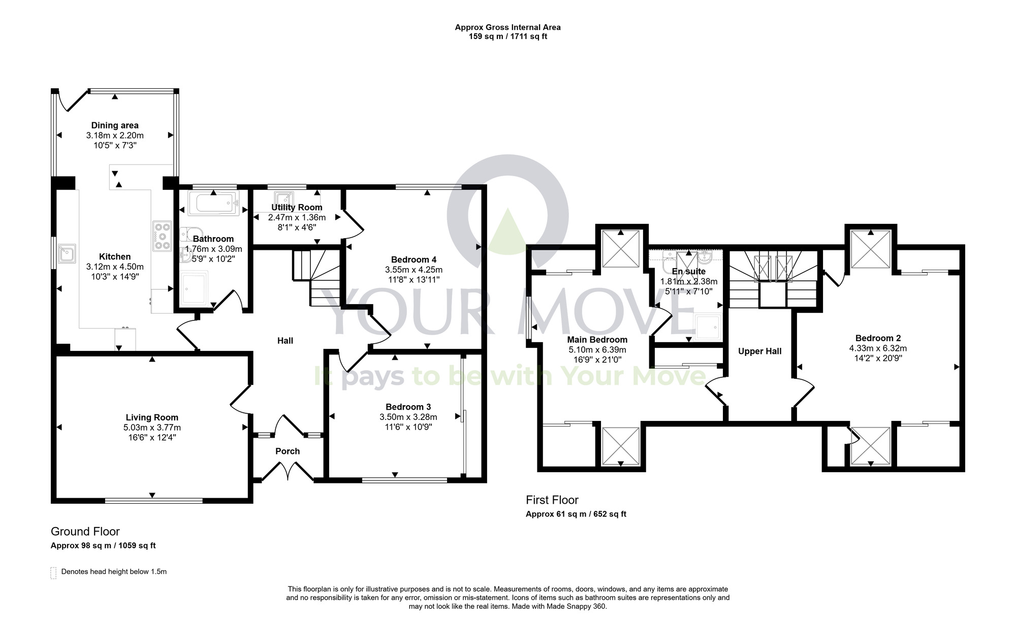 Floorplan of 4 bedroom Detached House for sale, Fleming Gardens, Blackwood, South Lanarkshire, ML11