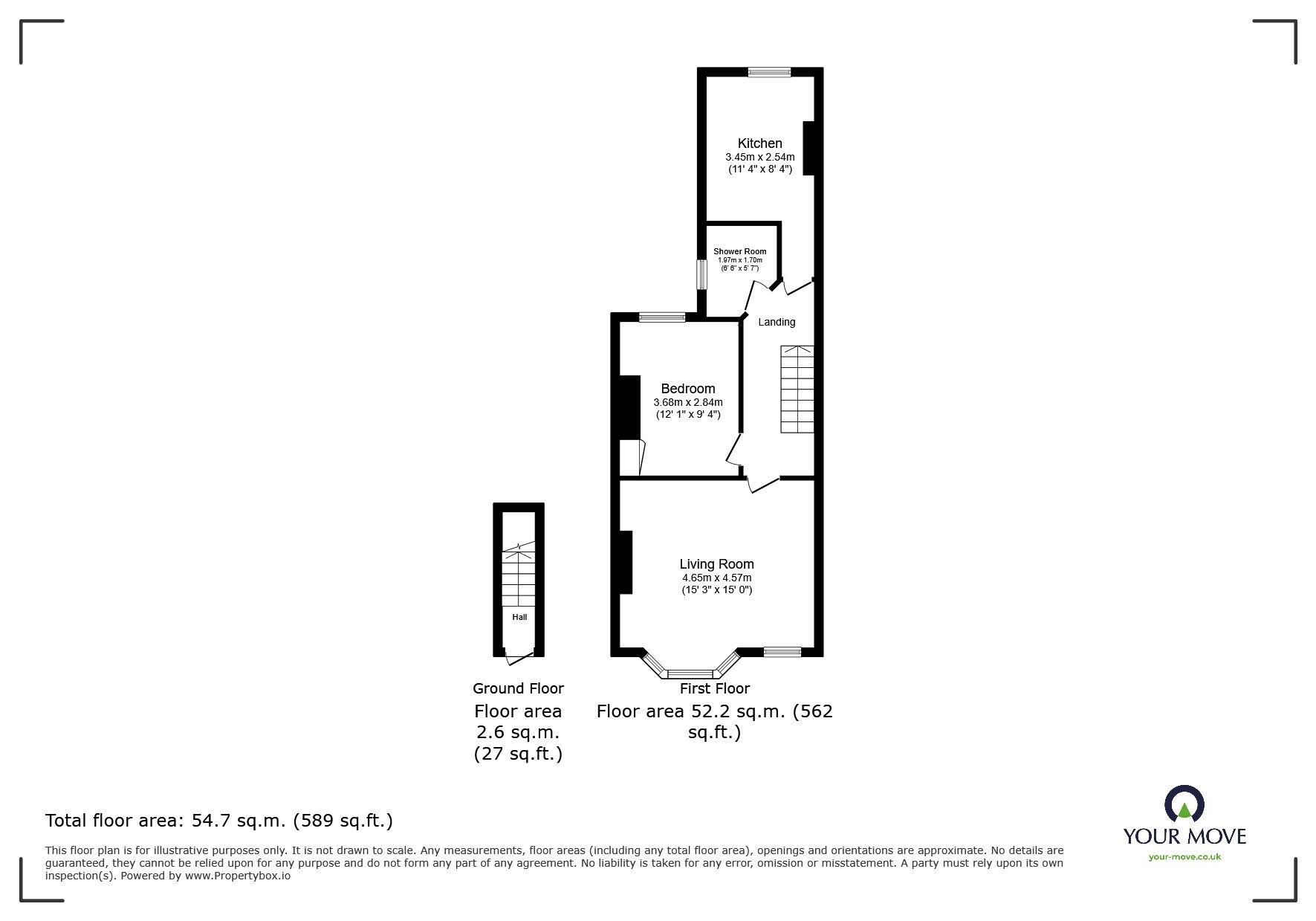 Floorplan of 1 bedroom Flat to rent, 27 St. Pauls Road, St. Leonards-On-Sea, East Sussex, TN37