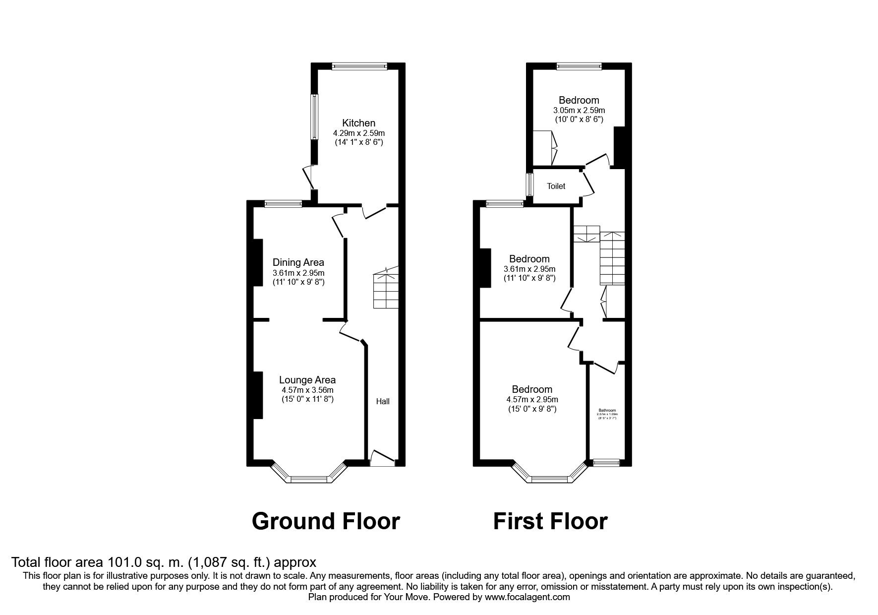 Floorplan of 3 bedroom Mid Terrace House to rent, Silverlands Road, St. Leonards-On-Sea, East Sussex, TN37