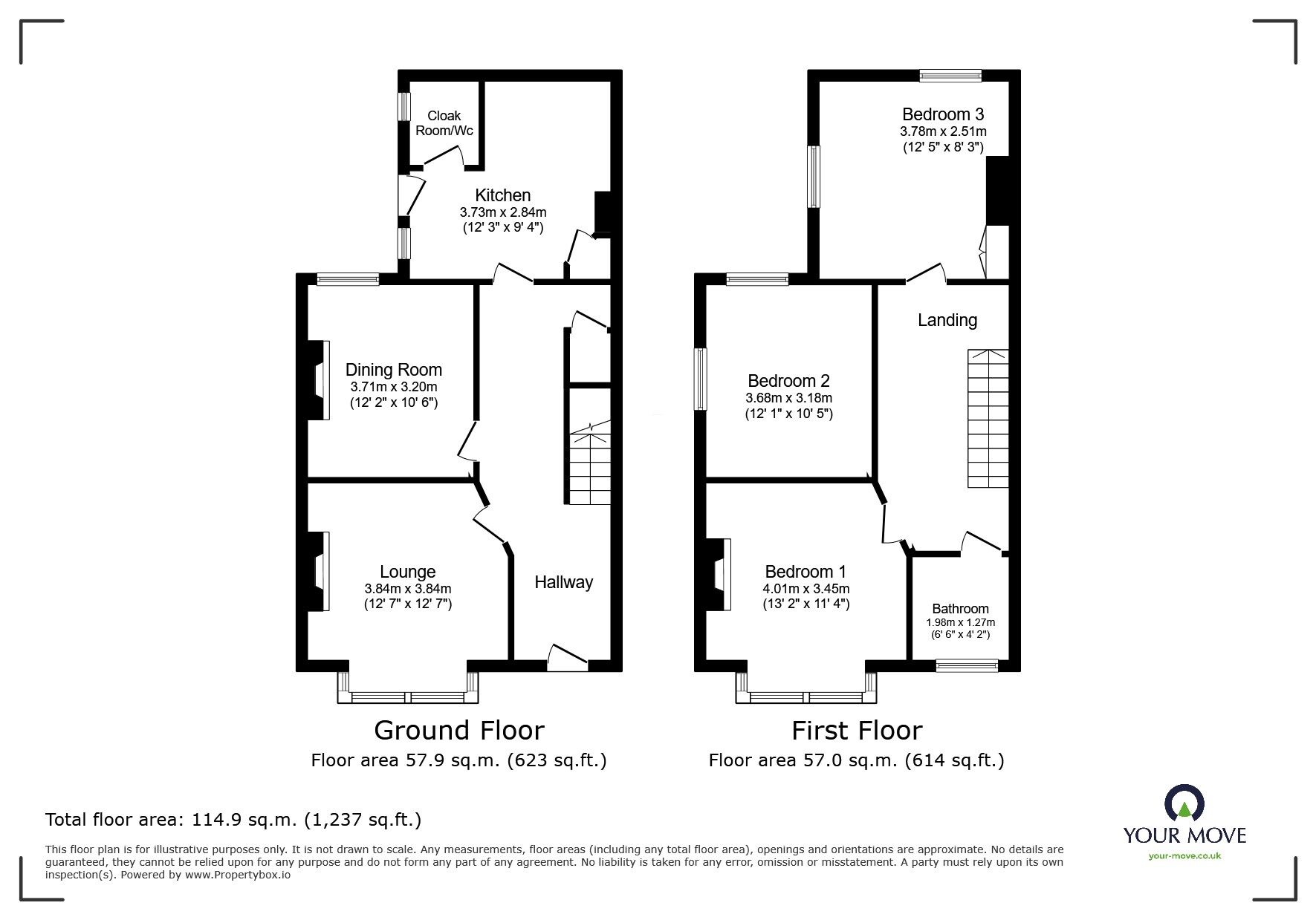 Floorplan of 3 bedroom  House to rent, Beaconsfield Road, Hastings, East Sussex, TN34
