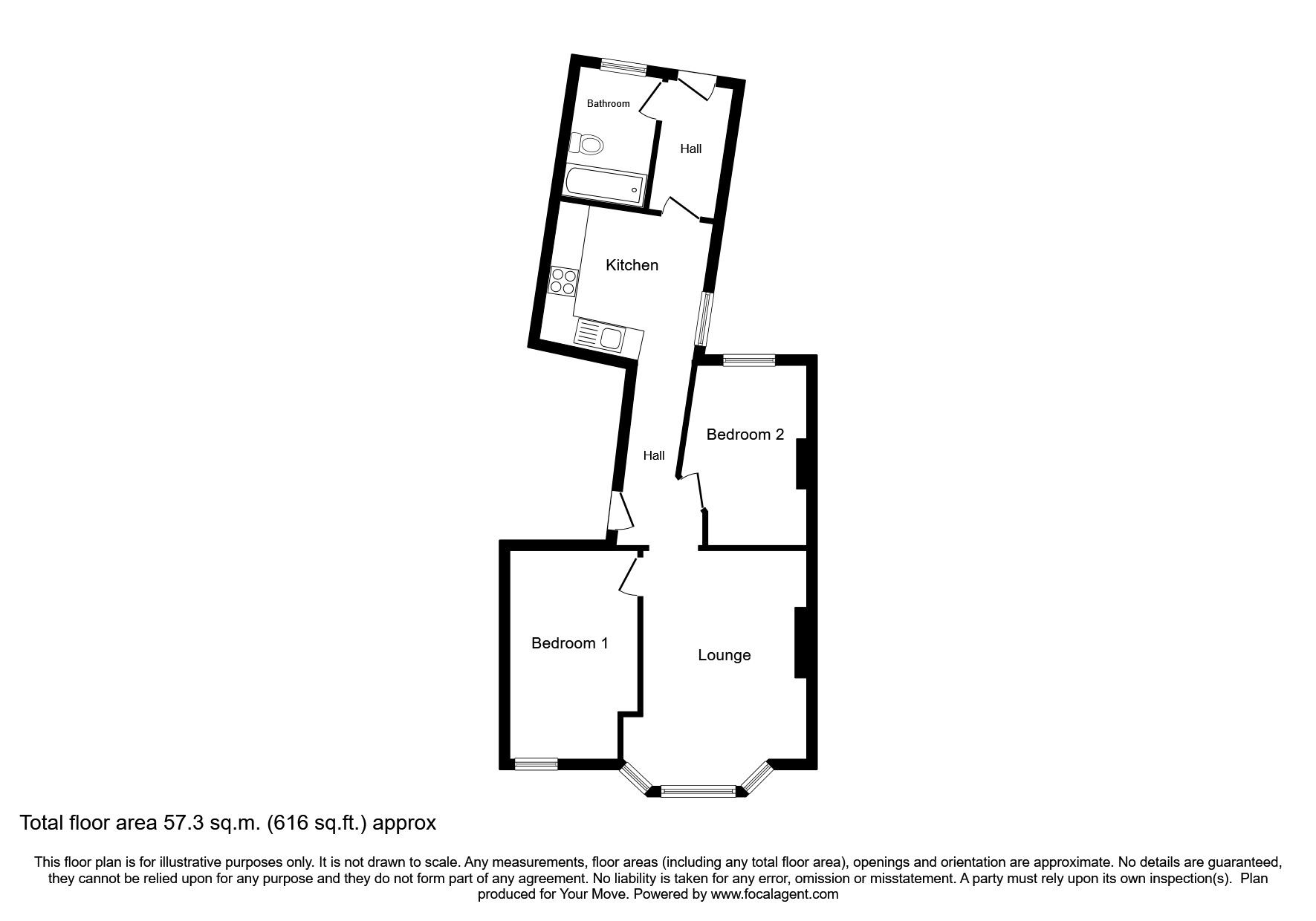 Floorplan of 2 bedroom  Flat to rent, St. Helens Road, Hastings, East Sussex, TN34