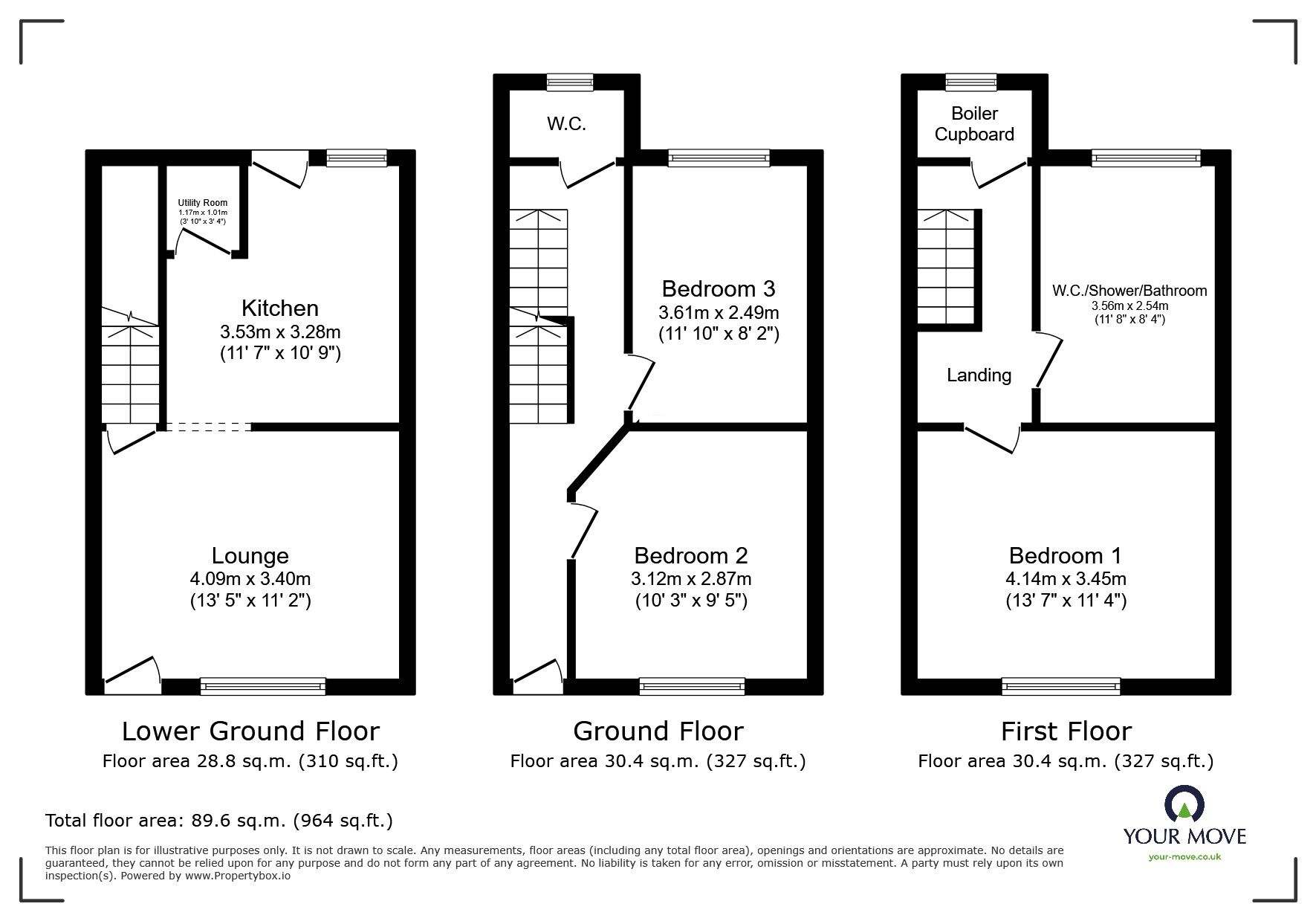 Floorplan of 3 bedroom Mid Terrace House to rent, Stonefield Road, Hastings, East Sussex, TN34