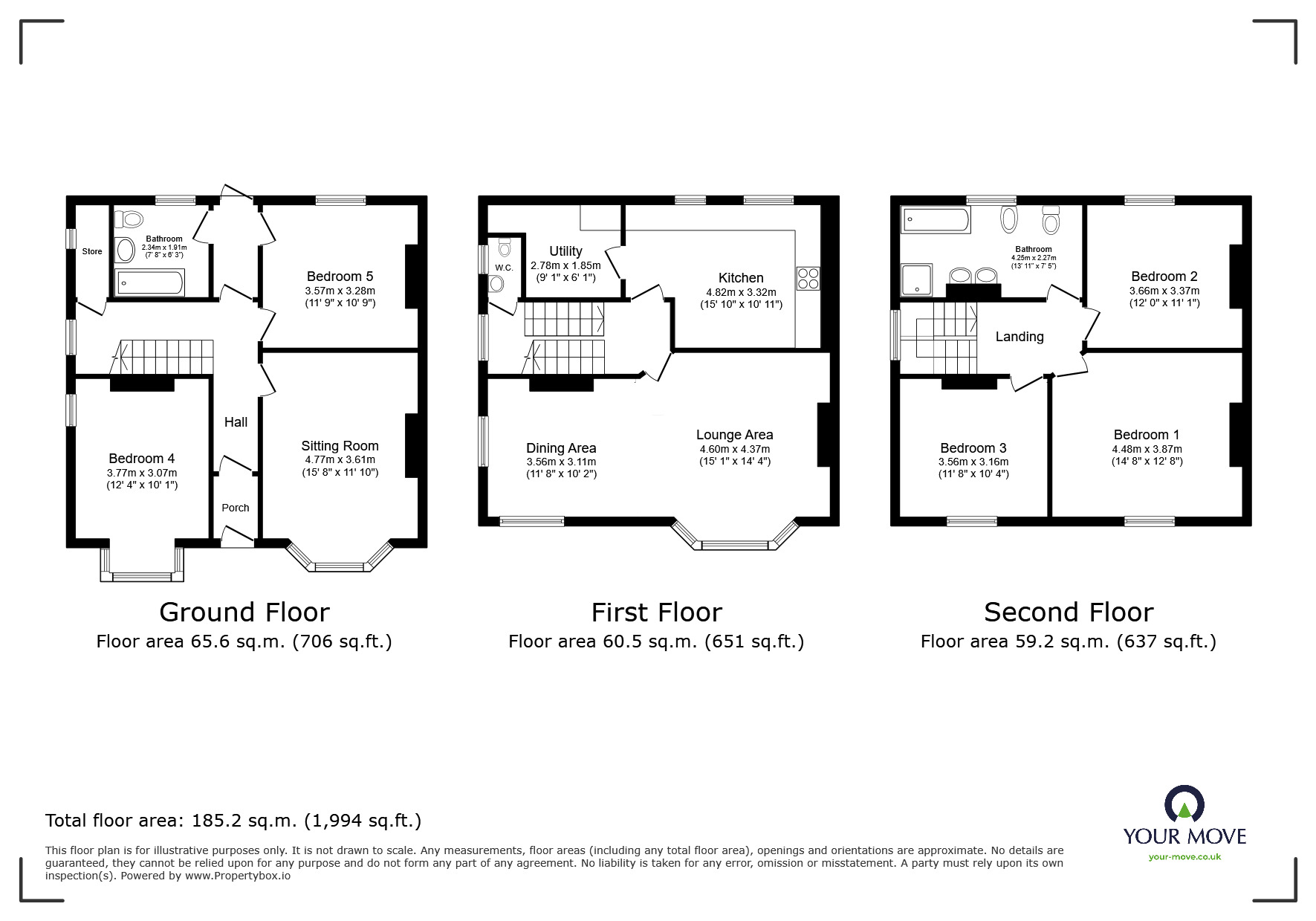 Floorplan of 5 bedroom End Terrace House for sale, Mount Pleasant Crescent, East Sussex, TN34