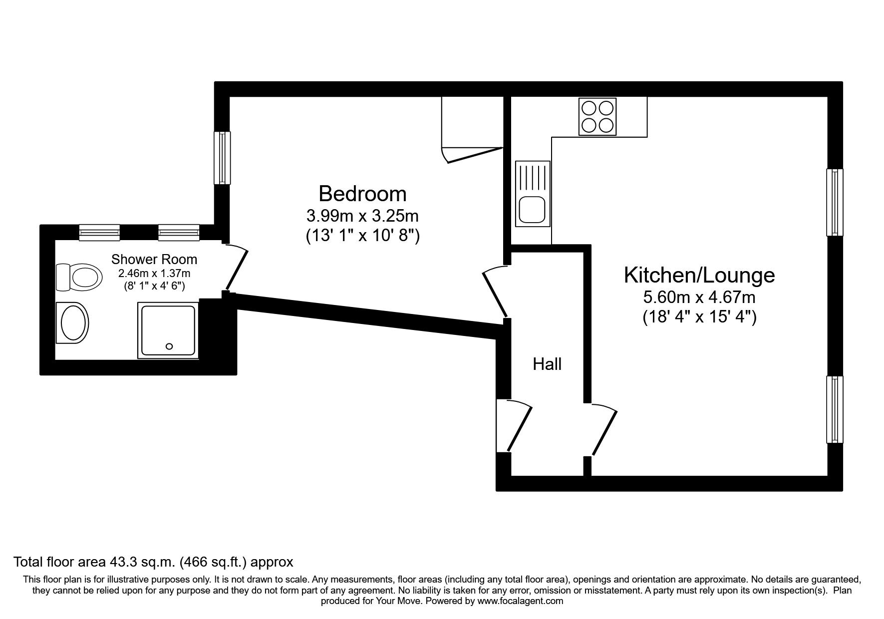 Floorplan of 1 bedroom  Flat to rent, Robertson Street, Hastings, East Sussex, TN34