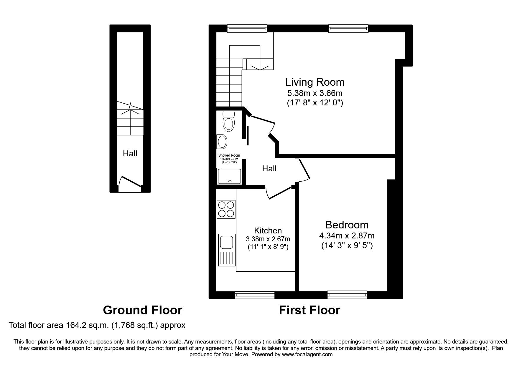 Floorplan of 1 bedroom Flat to rent, Devonshire Road, Hastings, East Sussex, TN34