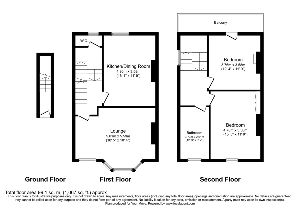 Floorplan of 2 bedroom  Flat to rent, Clyde Road, St. Leonards-On-Sea, East Sussex, TN38