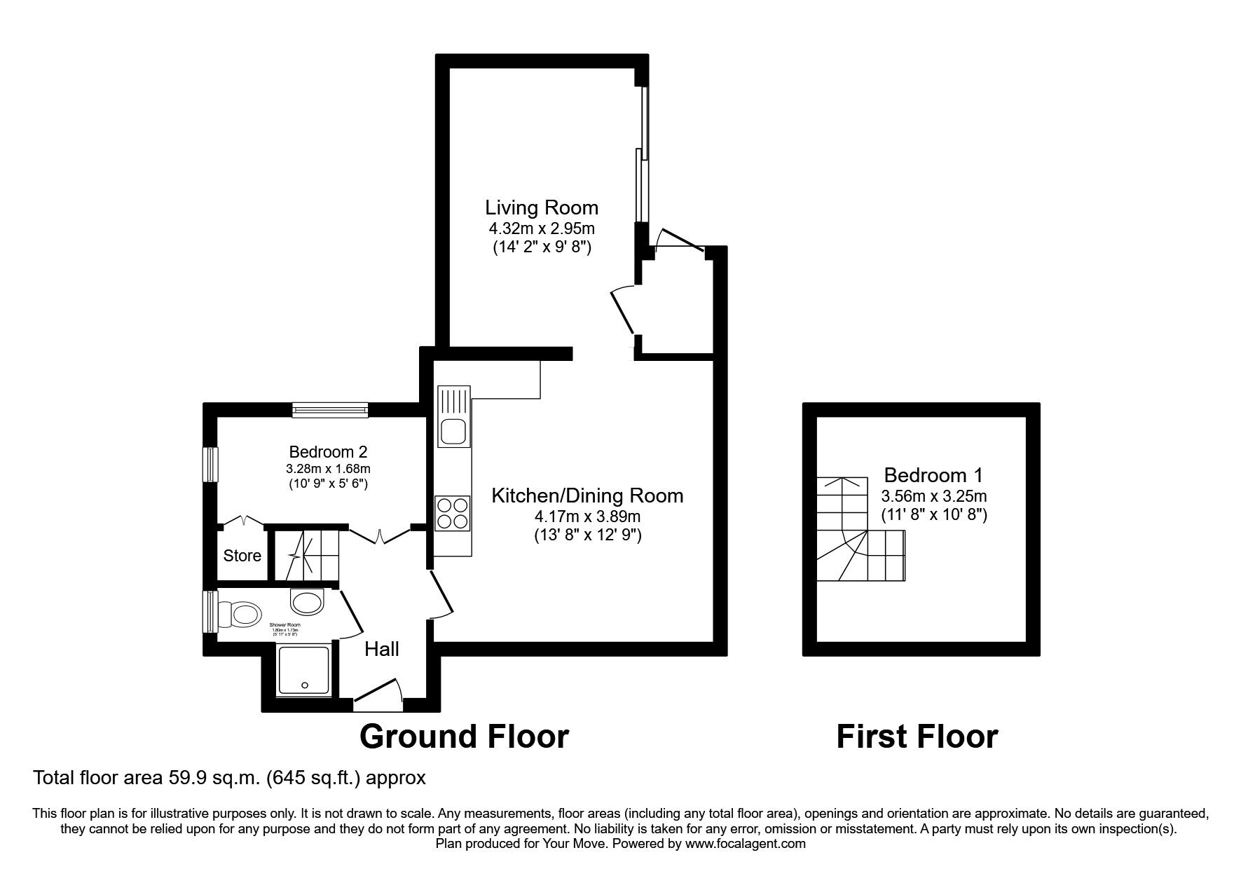 Floorplan of 2 bedroom  Flat for sale, High Gate Woodlands, Baldslow Road, Hastings, TN34