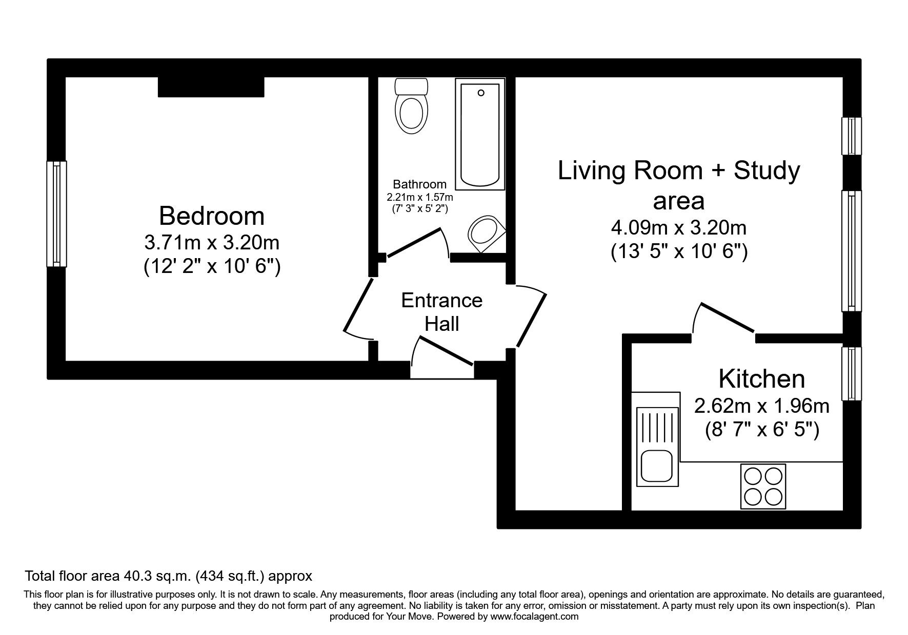 Floorplan of 1 bedroom  Flat to rent, Flat 4, 17 Devonshire Road, Hastings, East Sussex, TN34