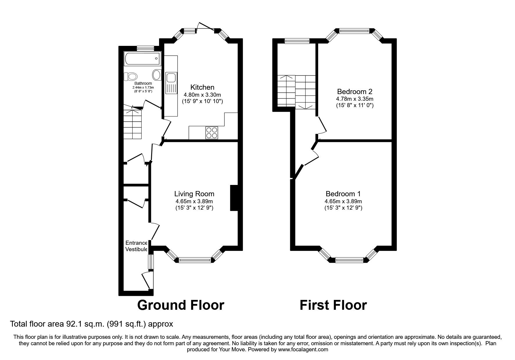 Floorplan of 2 bedroom  Flat to rent, Milward Road, Hastings, East Sussex, TN34