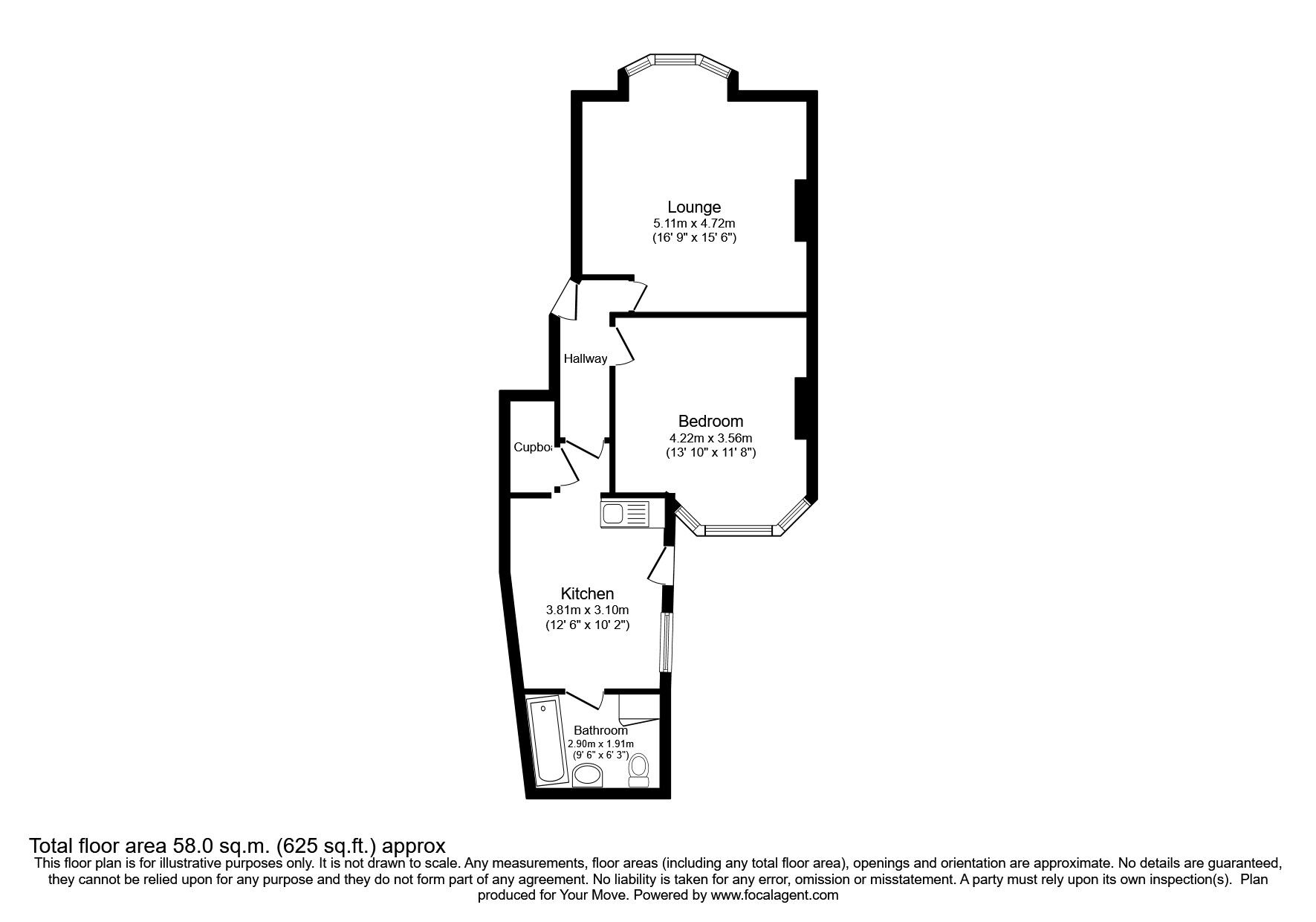 Floorplan of 1 bedroom  Flat to rent, St. Helens Road, Hastings, East Sussex, TN34