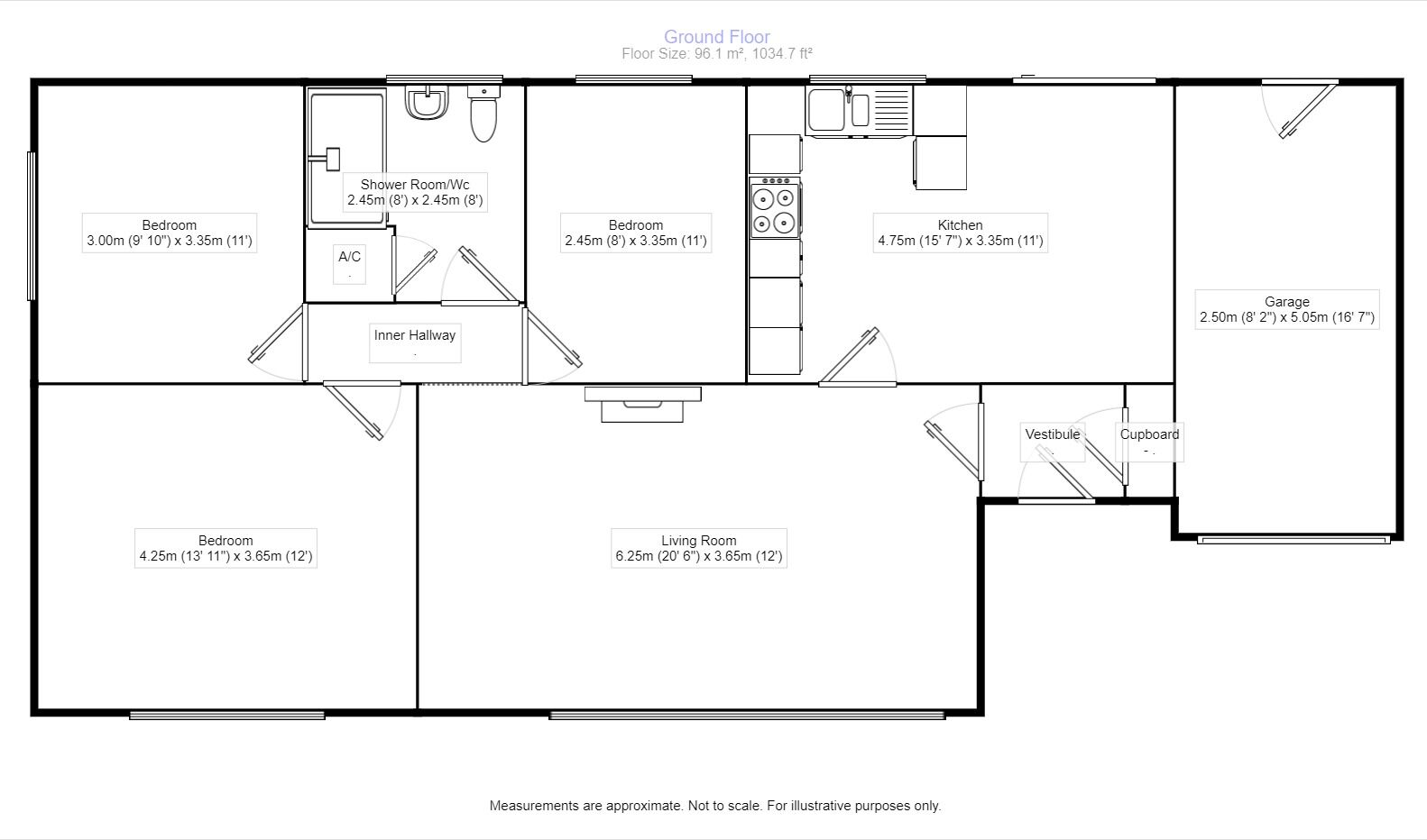 Floorplan of 3 bedroom Link Detached Bungalow to rent, Grange Avenue, Hastings, East Sussex, TN34