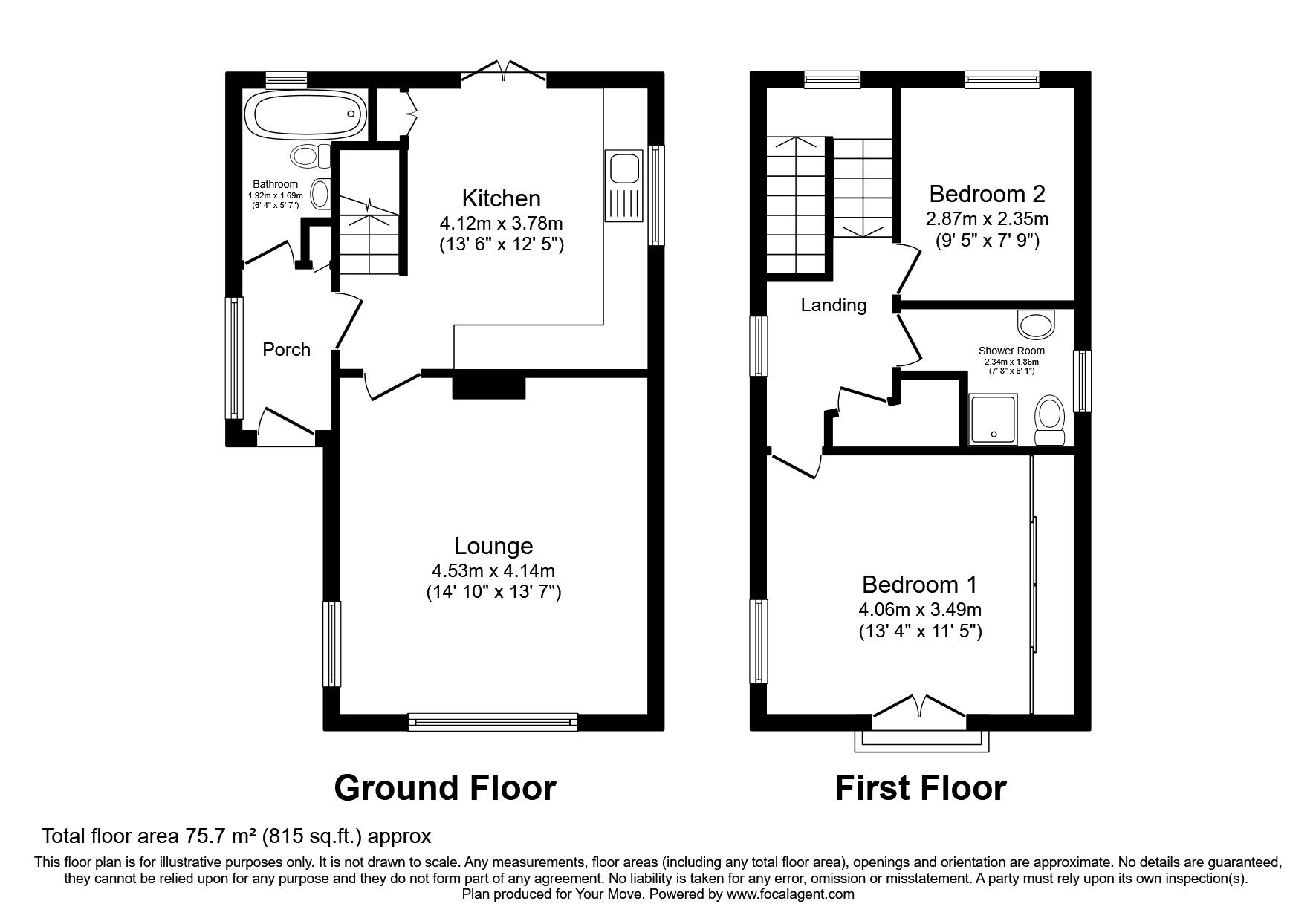 Floorplan of 2 bedroom Detached House for sale, Alfred Road, Hastings, East Sussex, TN35