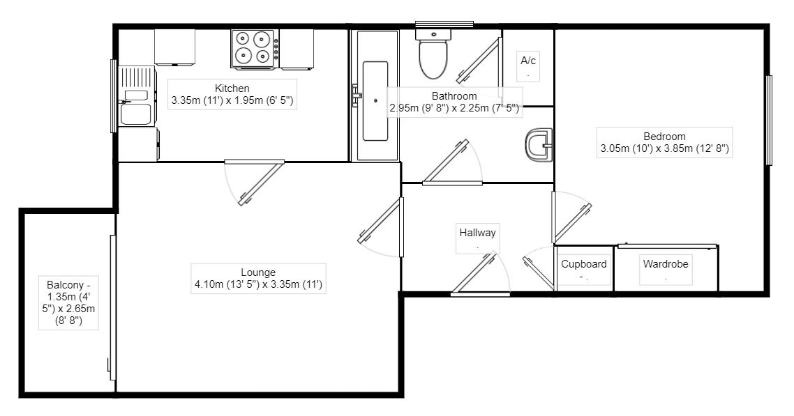 Floorplan of 1 bedroom Flat to rent, Abbey Way, Battle, East Sussex, TN33