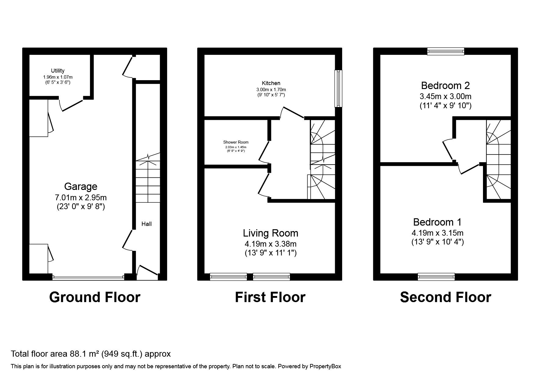 Floorplan of 2 bedroom Mid Terrace House to rent, Royal Mews, Caves Road, East Sussex, TN38