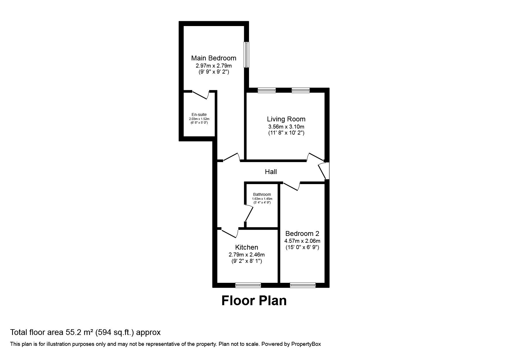 Floorplan of 2 bedroom  Flat to rent, Ashburnham Road, Hastings, East Sussex, TN35