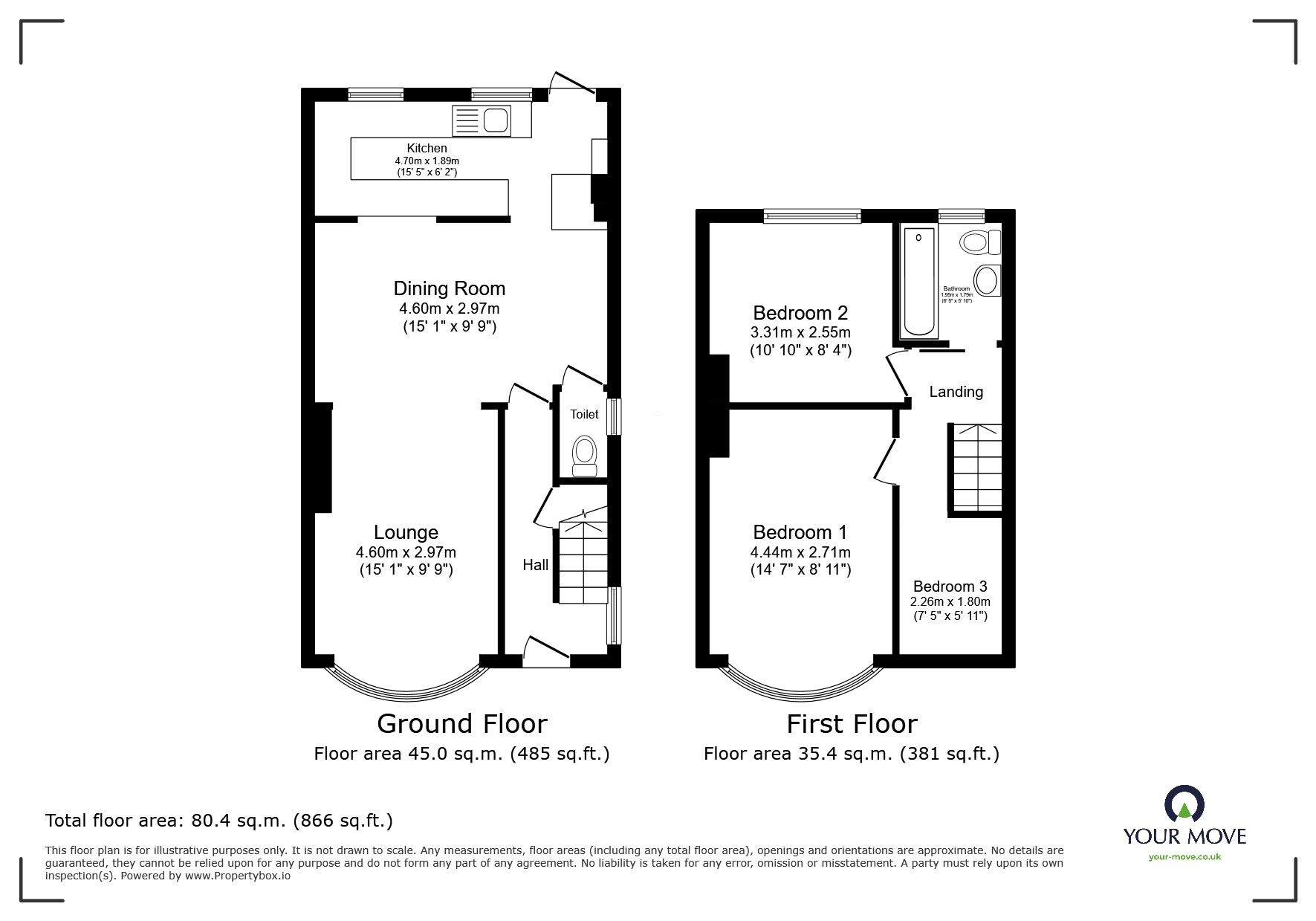 Floorplan of 3 bedroom Semi Detached House for sale, Boyne Road, Hastings, East Sussex, TN35