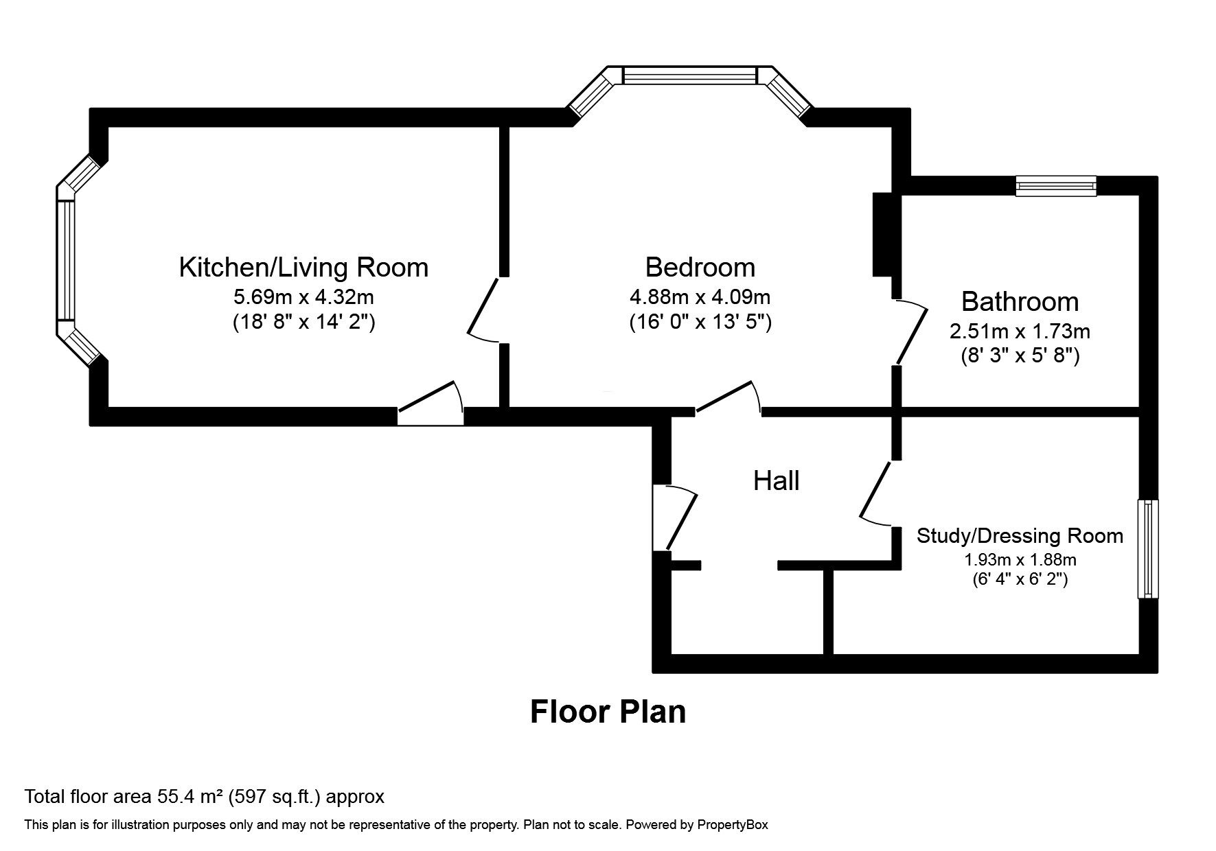 Floorplan of 1 bedroom Flat to rent, Magdalen Road, St. Leonards-on-Sea, East Sussex, TN37