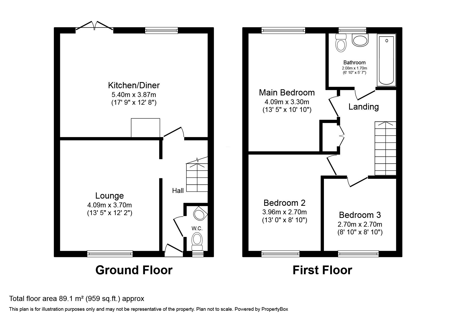 Floorplan of 3 bedroom Mid Terrace House for sale, Seabourne Road, Bexhill-on-Sea, East Sussex, TN40