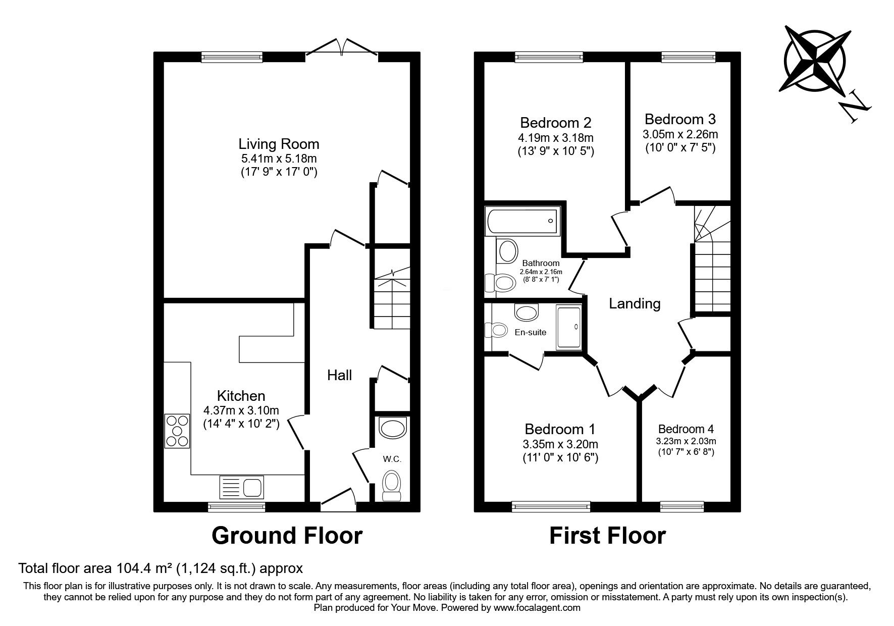 Floorplan of 4 bedroom Semi Detached House for sale, Goulds Drive, Westfield, East Sussex, TN35