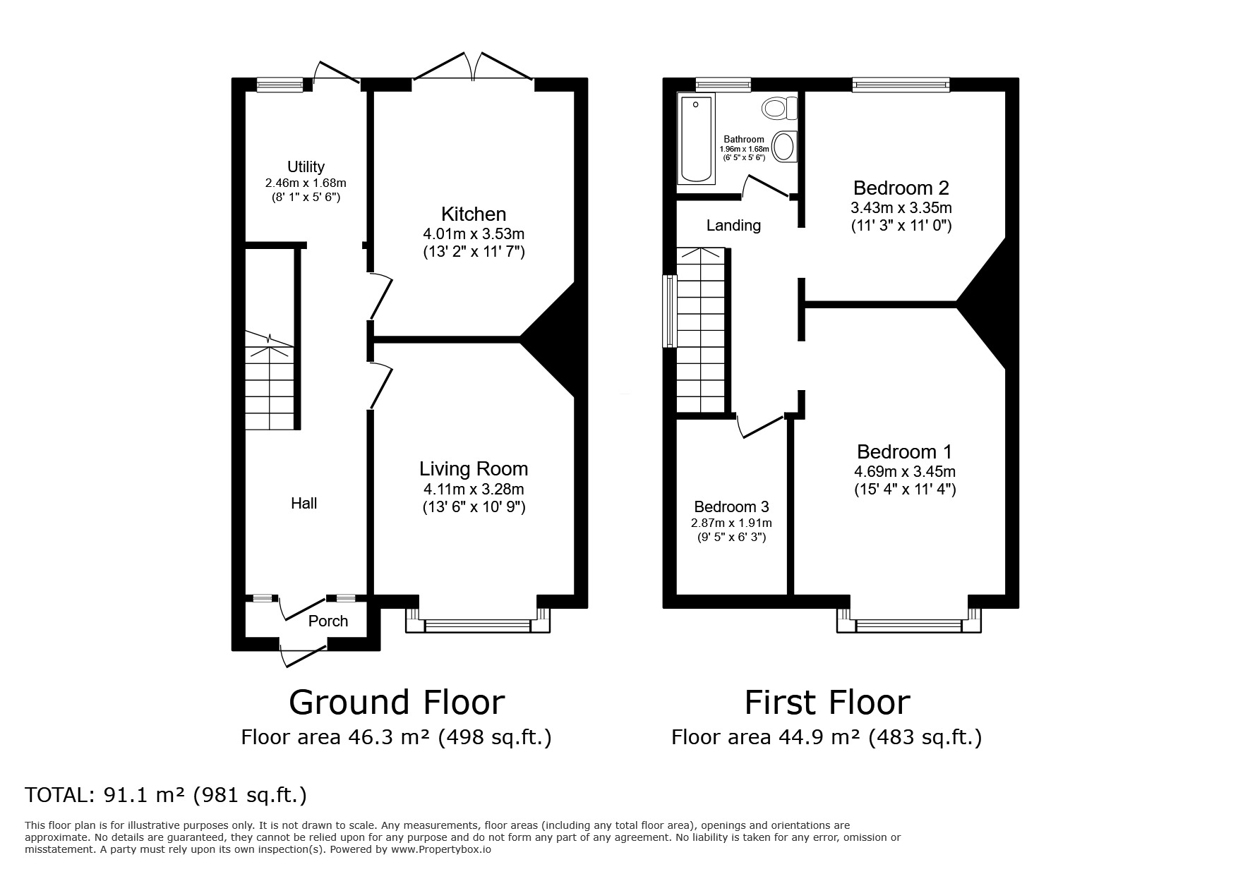 Floorplan of 3 bedroom Semi Detached House for sale, Elphinstone Avenue, Hastings, East Sussex, TN34