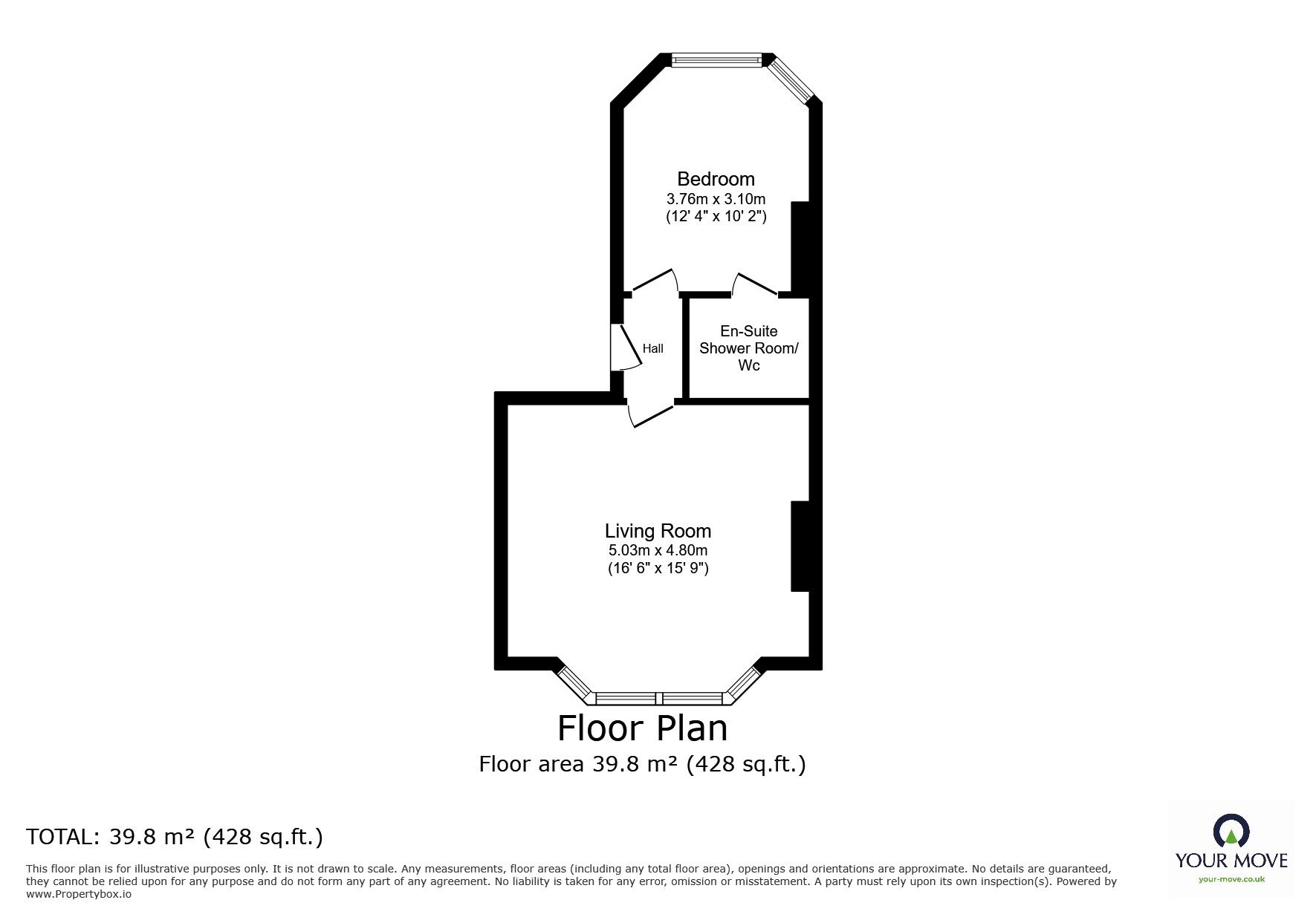 Floorplan of 1 bedroom  Flat to rent, Southwater Road, St. Leonards-on-Sea, East Sussex, TN37
