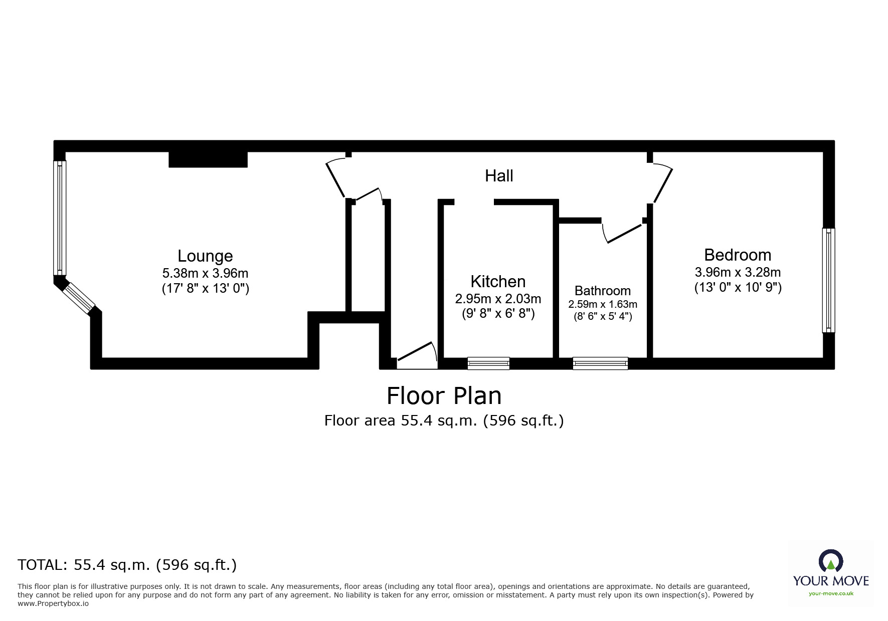 Floorplan of 1 bedroom  Flat to rent, St. James Road, Bexhill-on-Sea, East Sussex, TN40