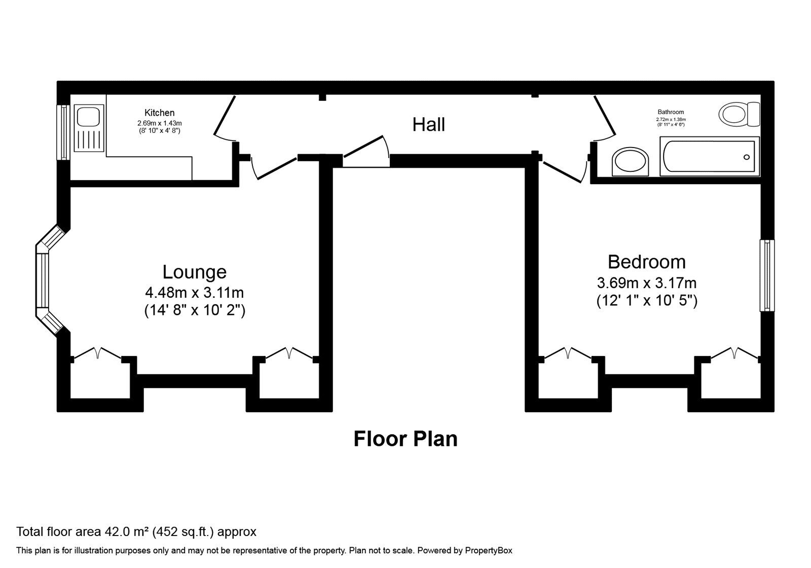 Floorplan of 1 bedroom Flat to rent, Priory Road, Hastings, East Sussex, TN34