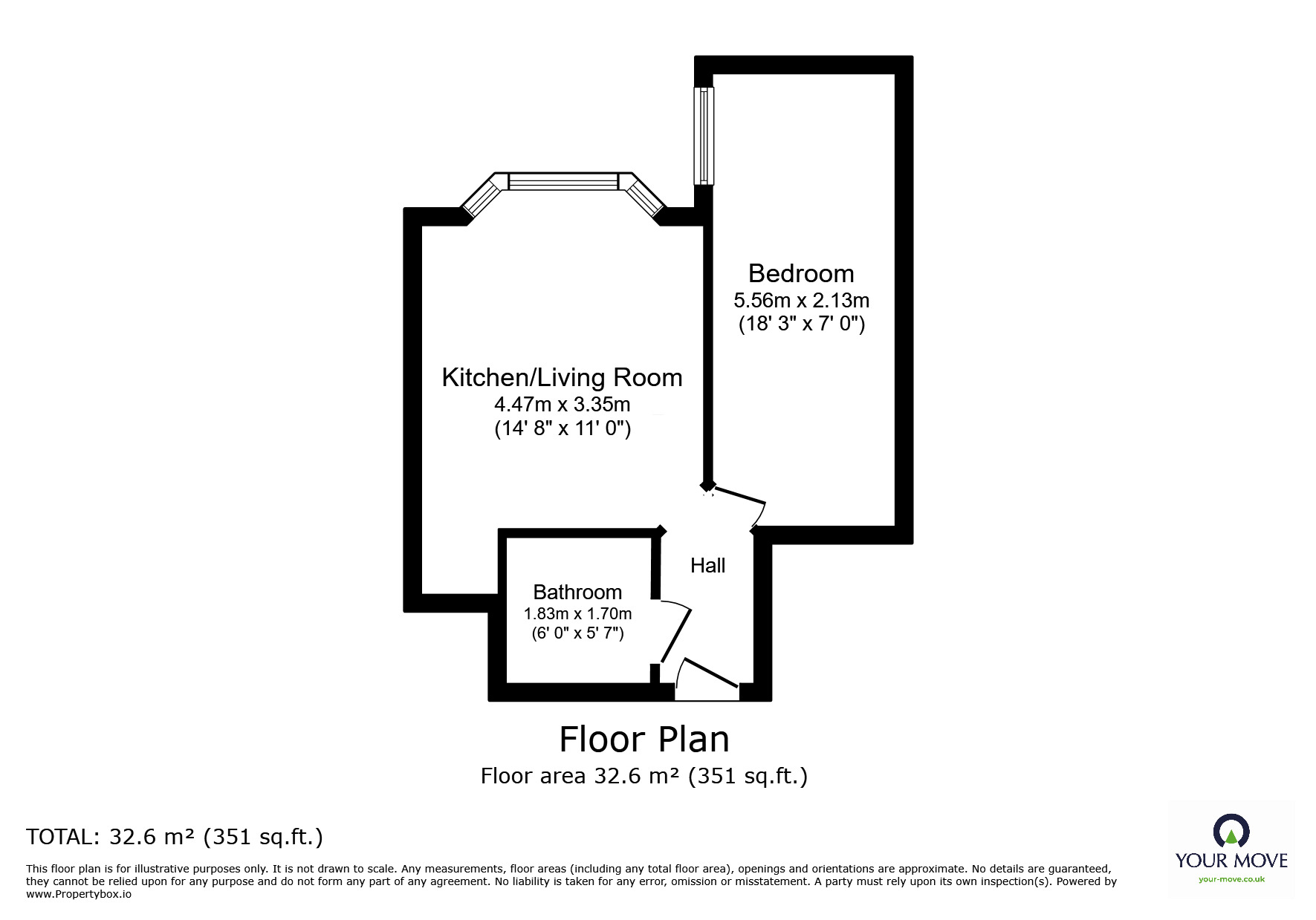 Floorplan of 1 bedroom Flat to rent, Eversfield Place, St. Leonards-on-Sea, East Sussex, TN37