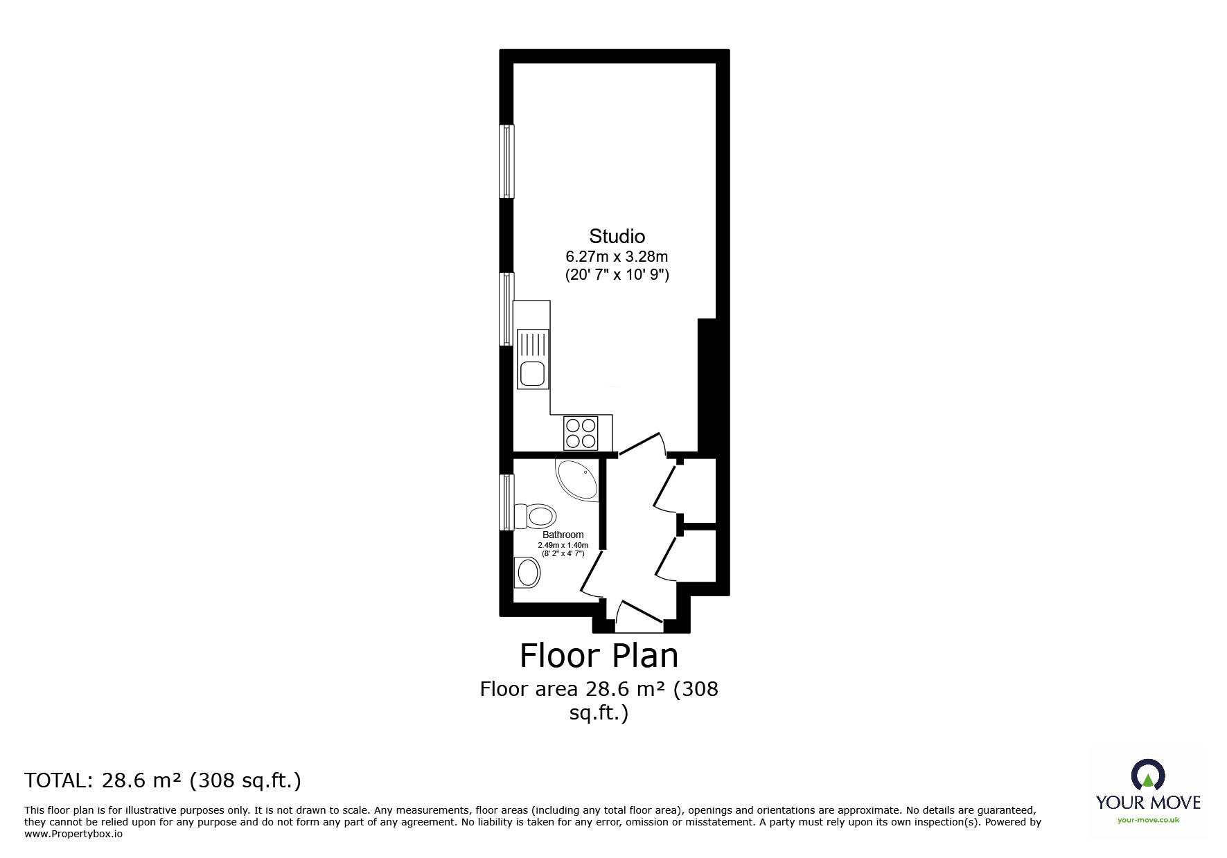 Floorplan of 1 bedroom  Flat for sale, Pelham Crescent, Hastings, East Sussex, TN34