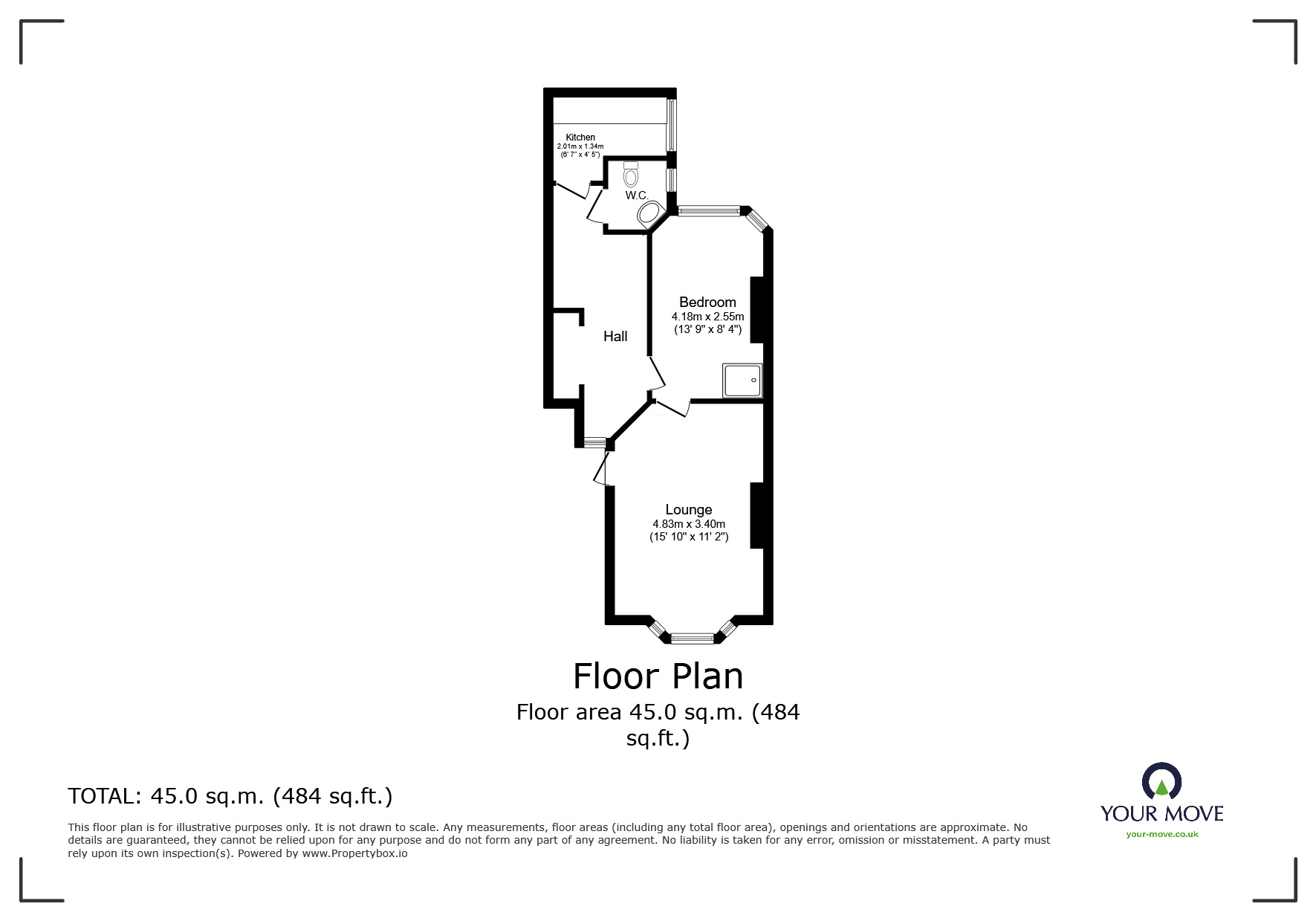 Floorplan of 1 bedroom  Flat for sale, Priory Road, Hastings, East Sussex, TN34