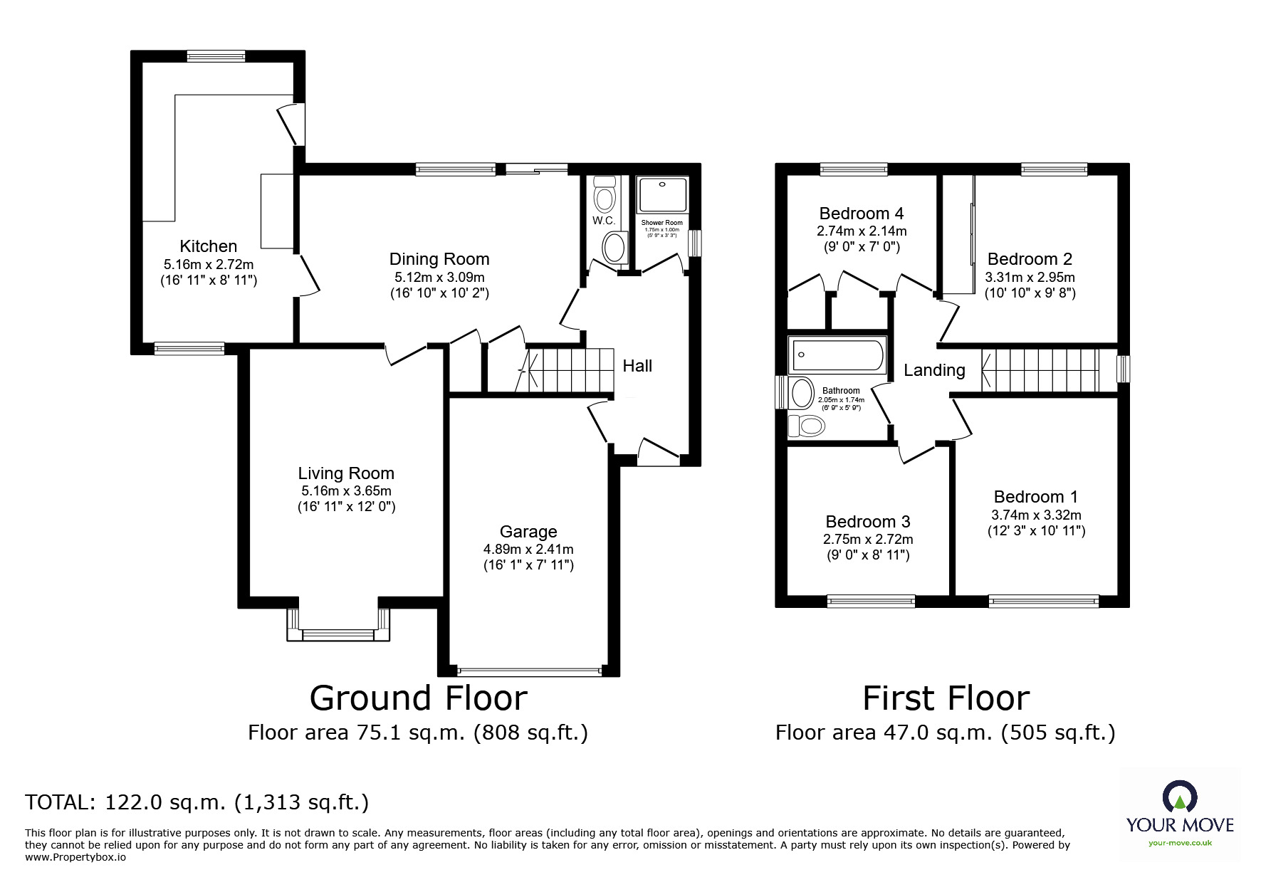 Floorplan of 4 bedroom Detached House for sale, Heathfield Close, Hastings, East Sussex, TN34