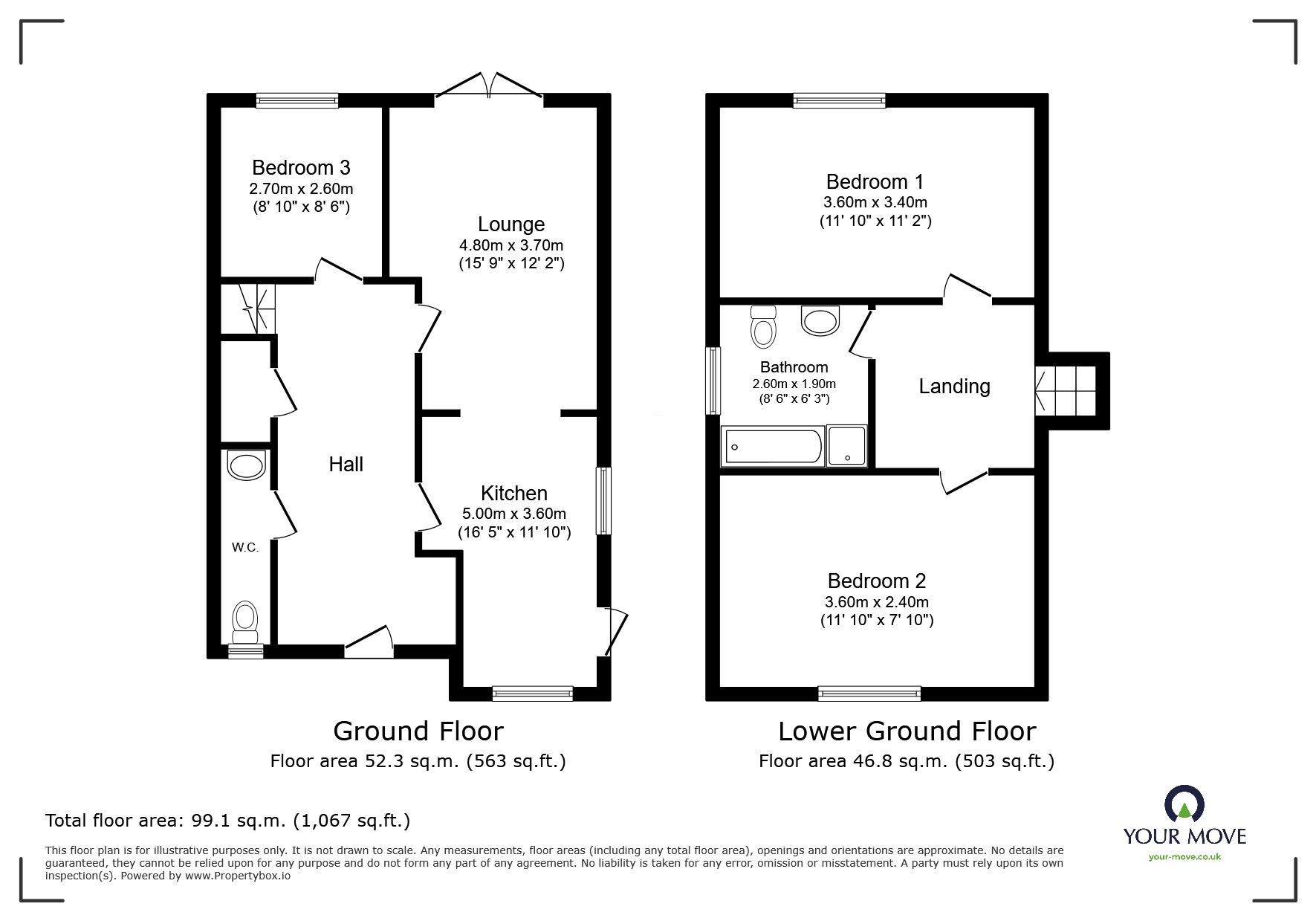 Floorplan of 3 bedroom Detached House for sale, Benenden Rise, Hastings, East Sussex, TN34