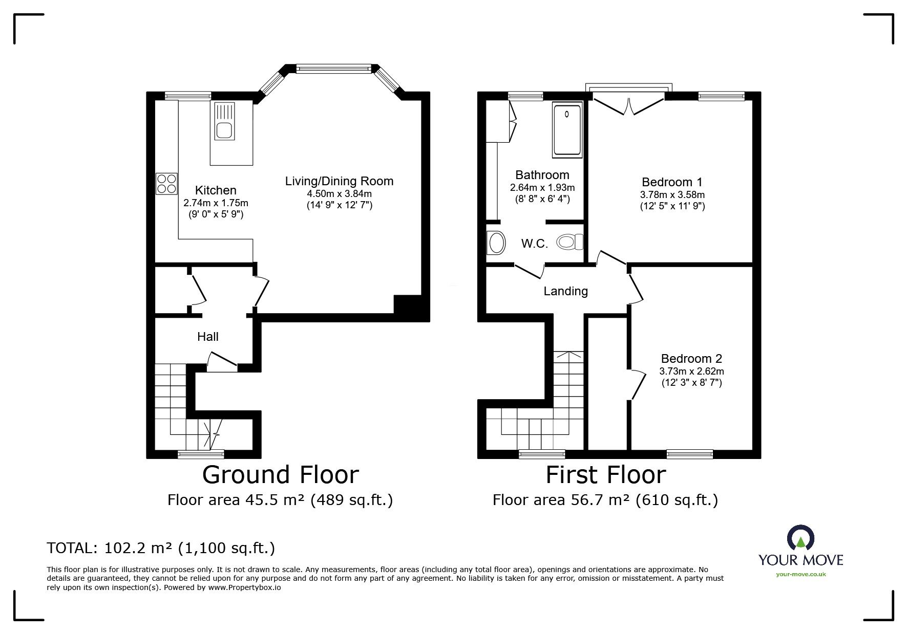Floorplan of 2 bedroom Detached Flat for sale, Ashburnham Road, Hastings, TN35