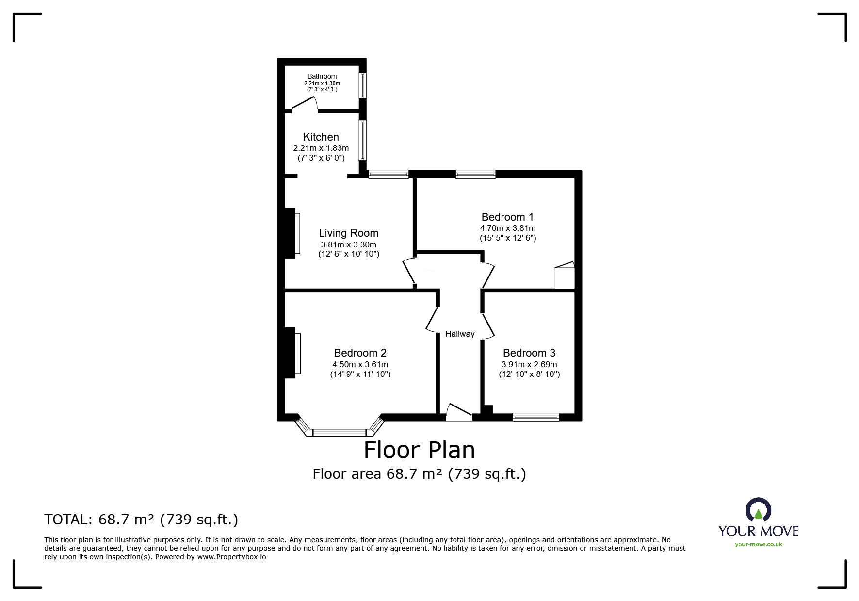 Floorplan of 3 bedroom Flat to rent, Mount Pleasant Road, Hastings, East Sussex, TN34