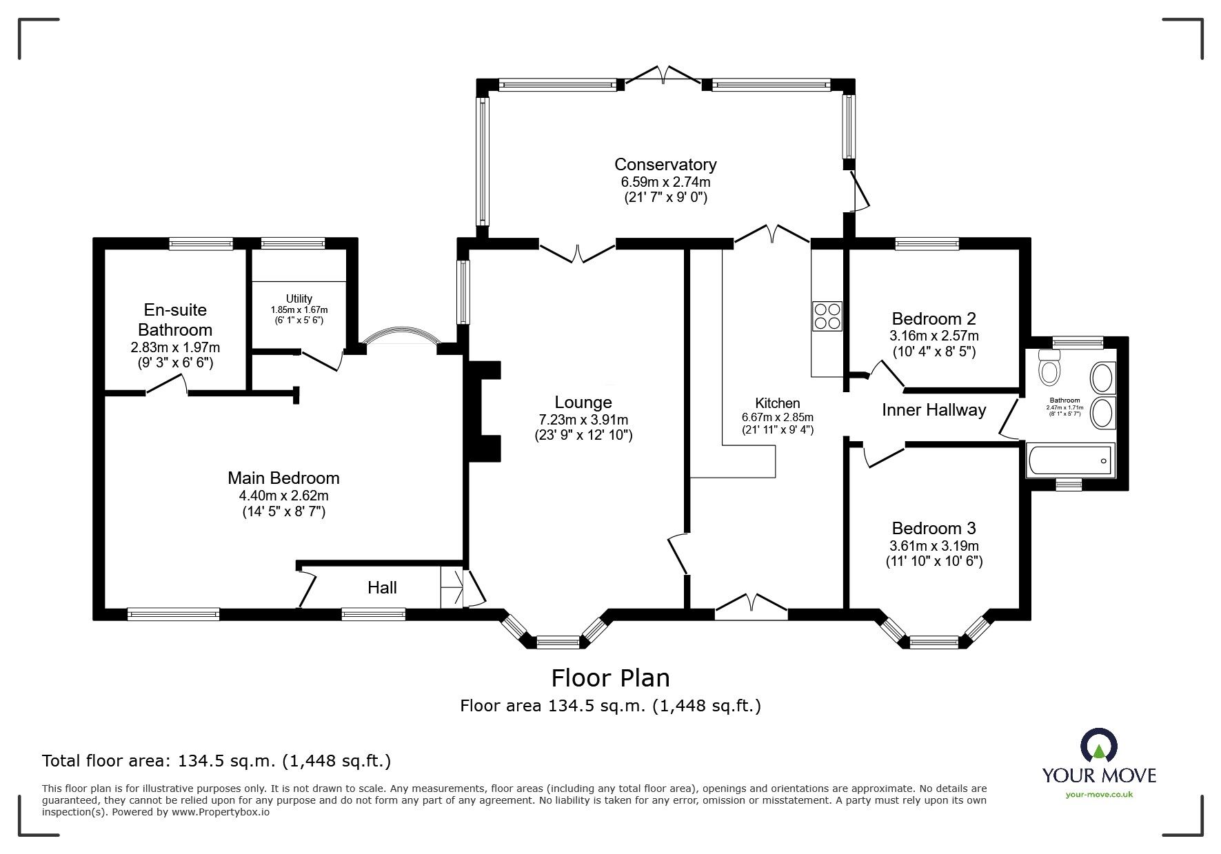 Floorplan of 3 bedroom Detached Bungalow for sale, Westfield Lane, St. Leonards-on-Sea, East Sussex, TN37