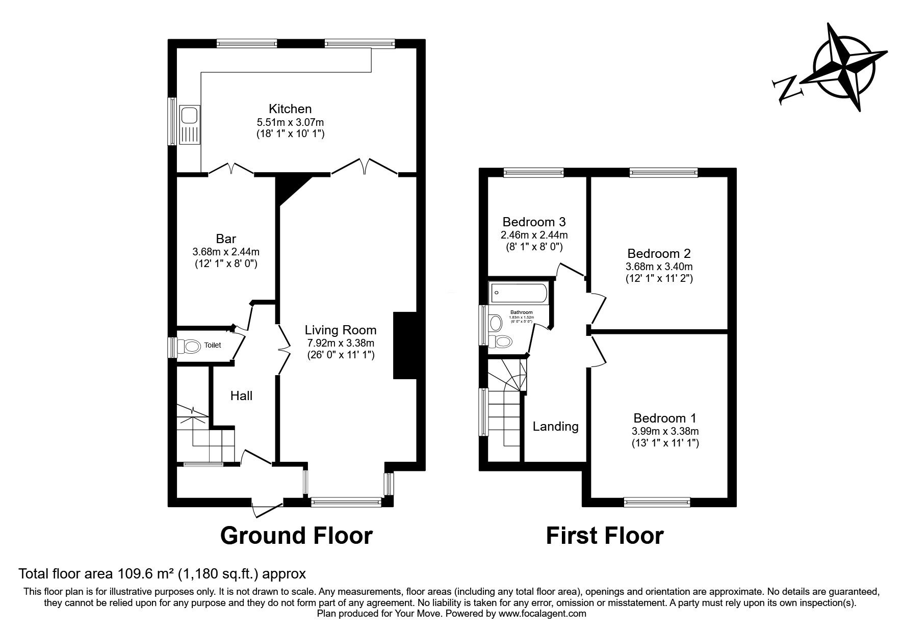 Floorplan of 3 bedroom Semi Detached House for sale, Elphinstone Road, Hastings, East Sussex, TN34