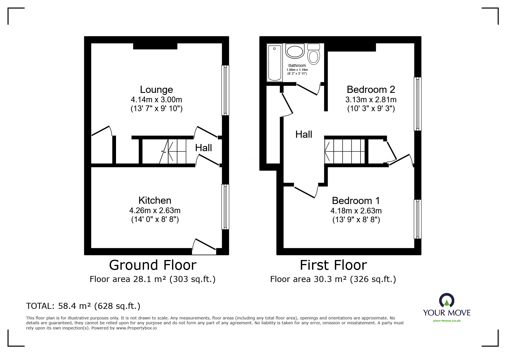 Floorplan of 2 bedroom  Flat for sale, George Street, Hastings, East Sussex, TN34