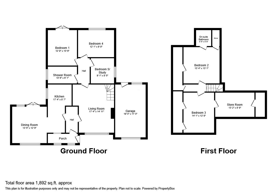 Floorplan of 5 bedroom Detached Bungalow for sale, Butchers Lane, Three Oaks, East Sussex, TN35