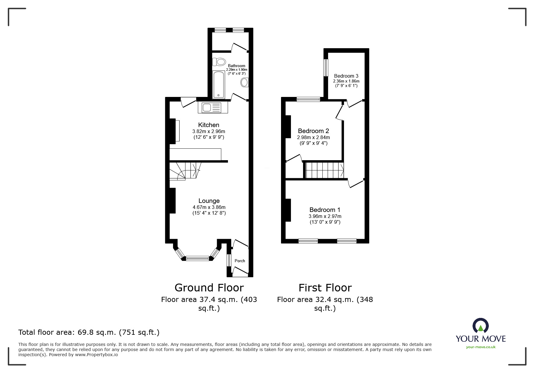 Floorplan of 3 bedroom Mid Terrace House for sale, Mount Pleasant Road, Hastings, East Sussex, TN34